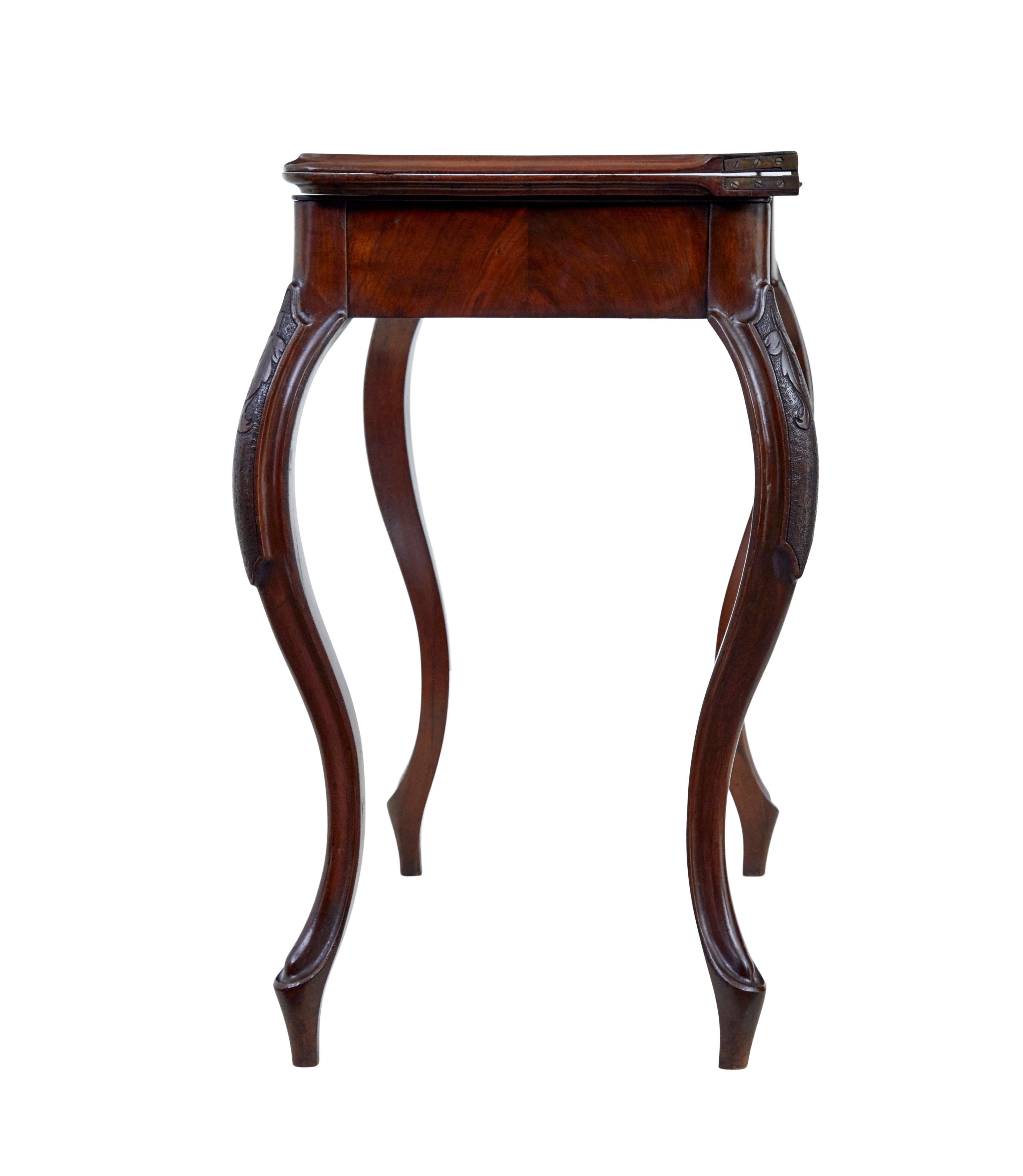 Hand-Carved 19th century carved mahogany games table