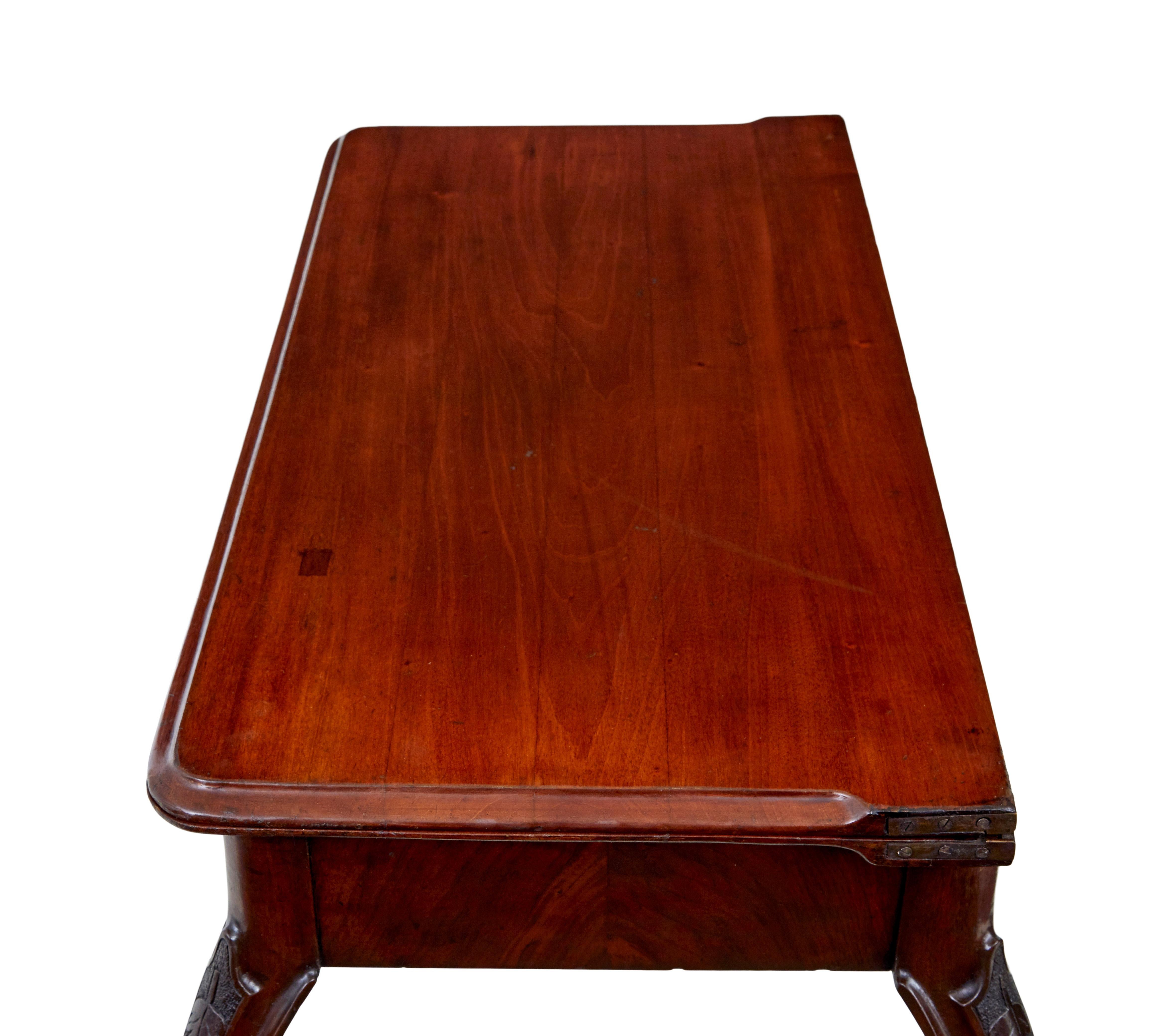 19th century carved mahogany games table 1
