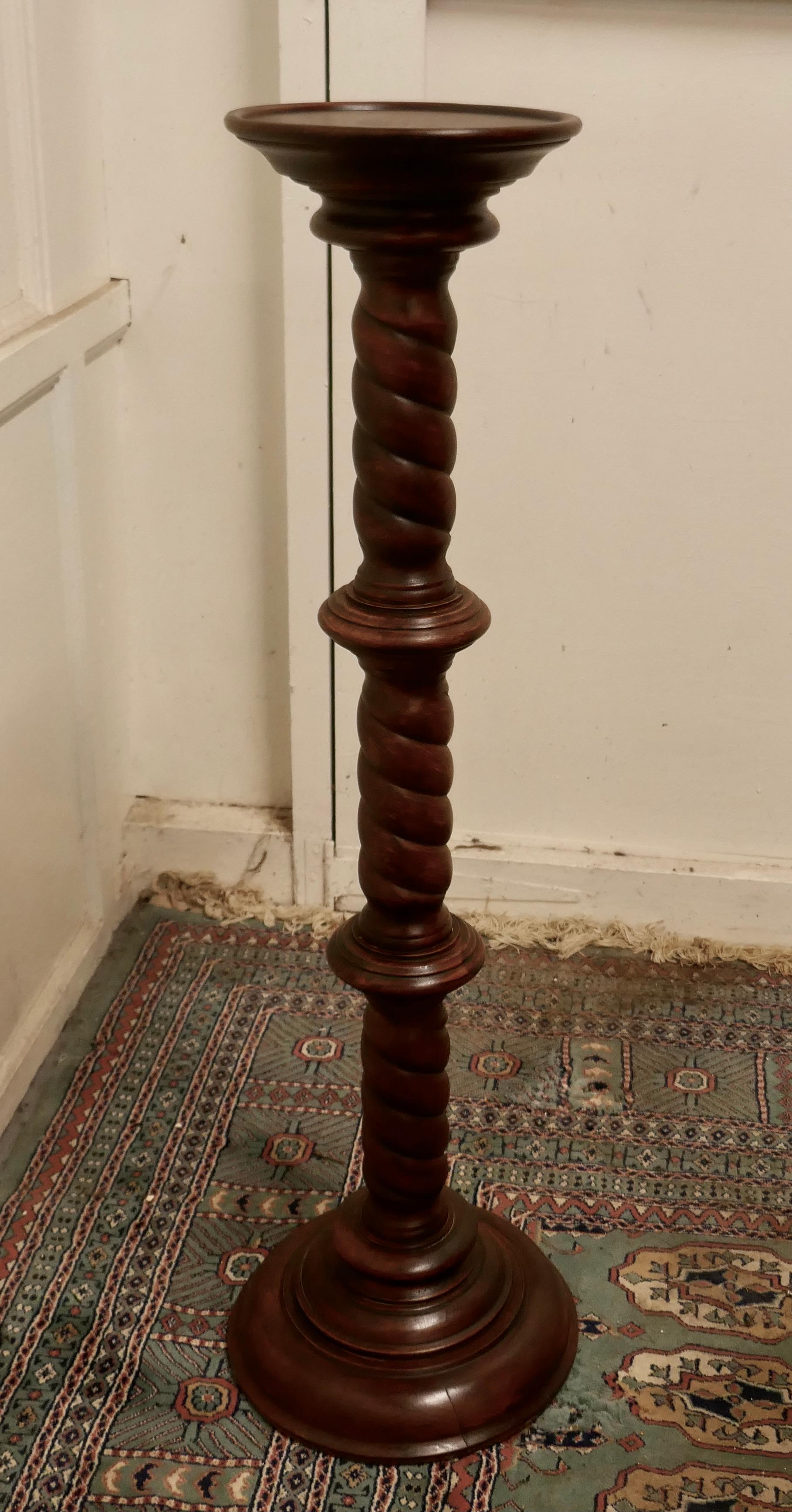 19th Century Carved Mahogany Pedestal Torchere For Sale 3