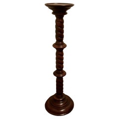 19th Century Carved Mahogany Pedestal Torchere