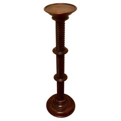 19th Century Carved Mahogany Pedestal Torchere