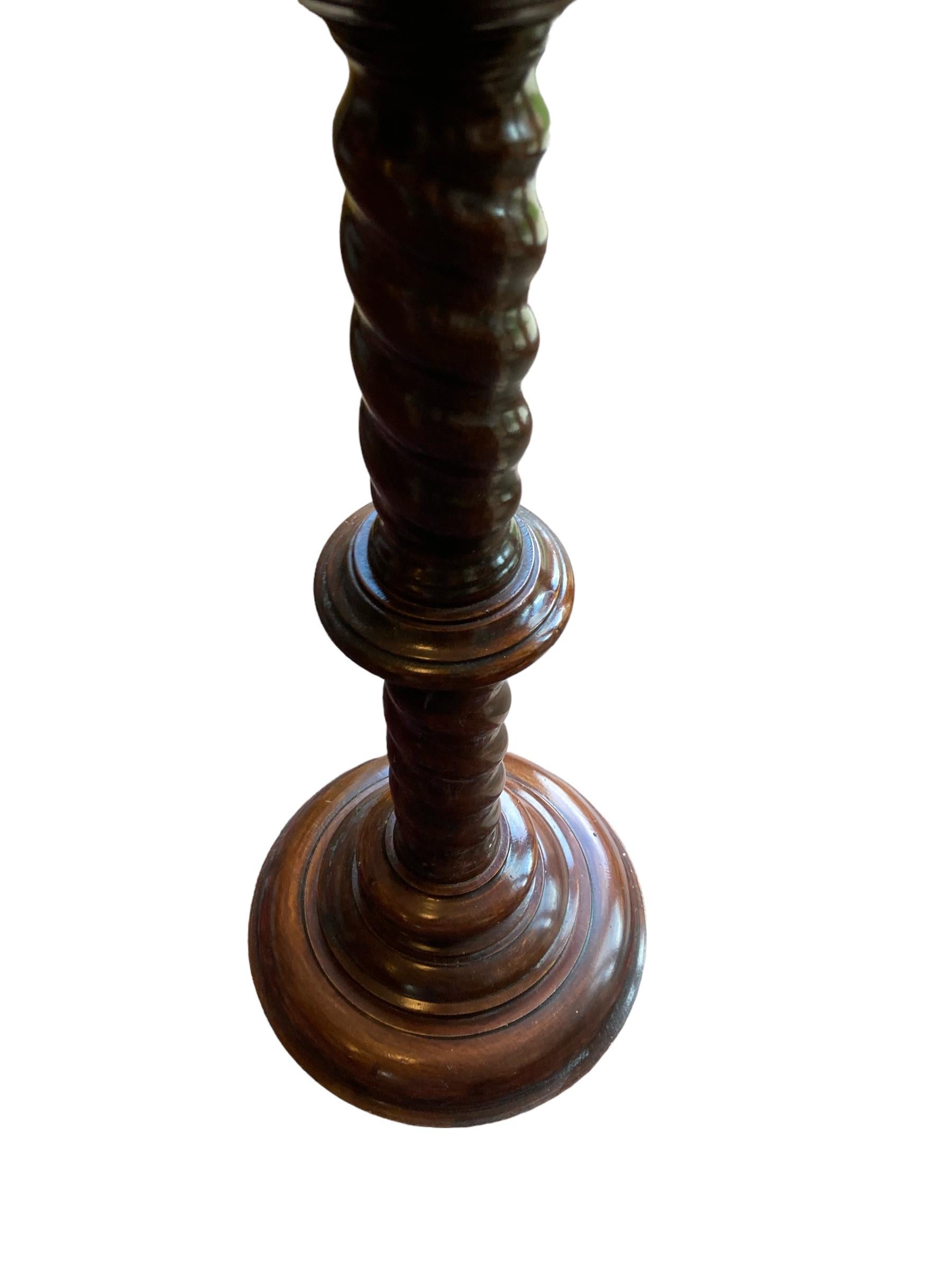 Edwardian 19th Century Carved Mahogany Pedestal Torchere/ Jardinere For Sale