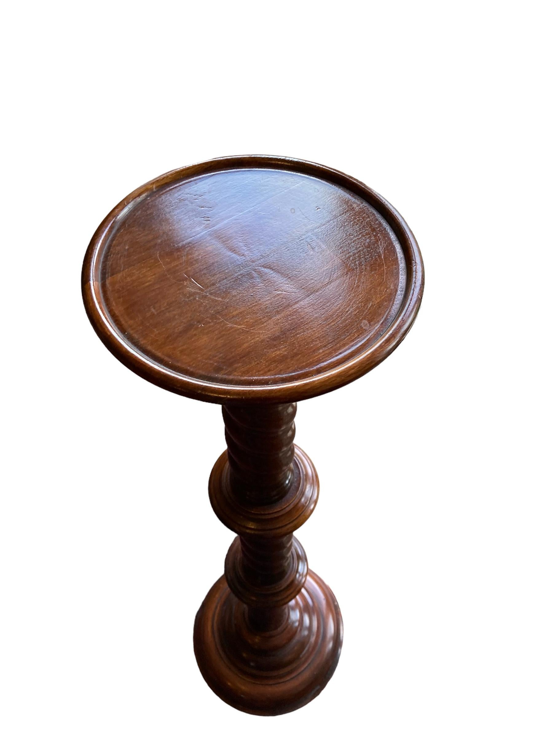 European 19th Century Carved Mahogany Pedestal Torchere/ Jardinere For Sale