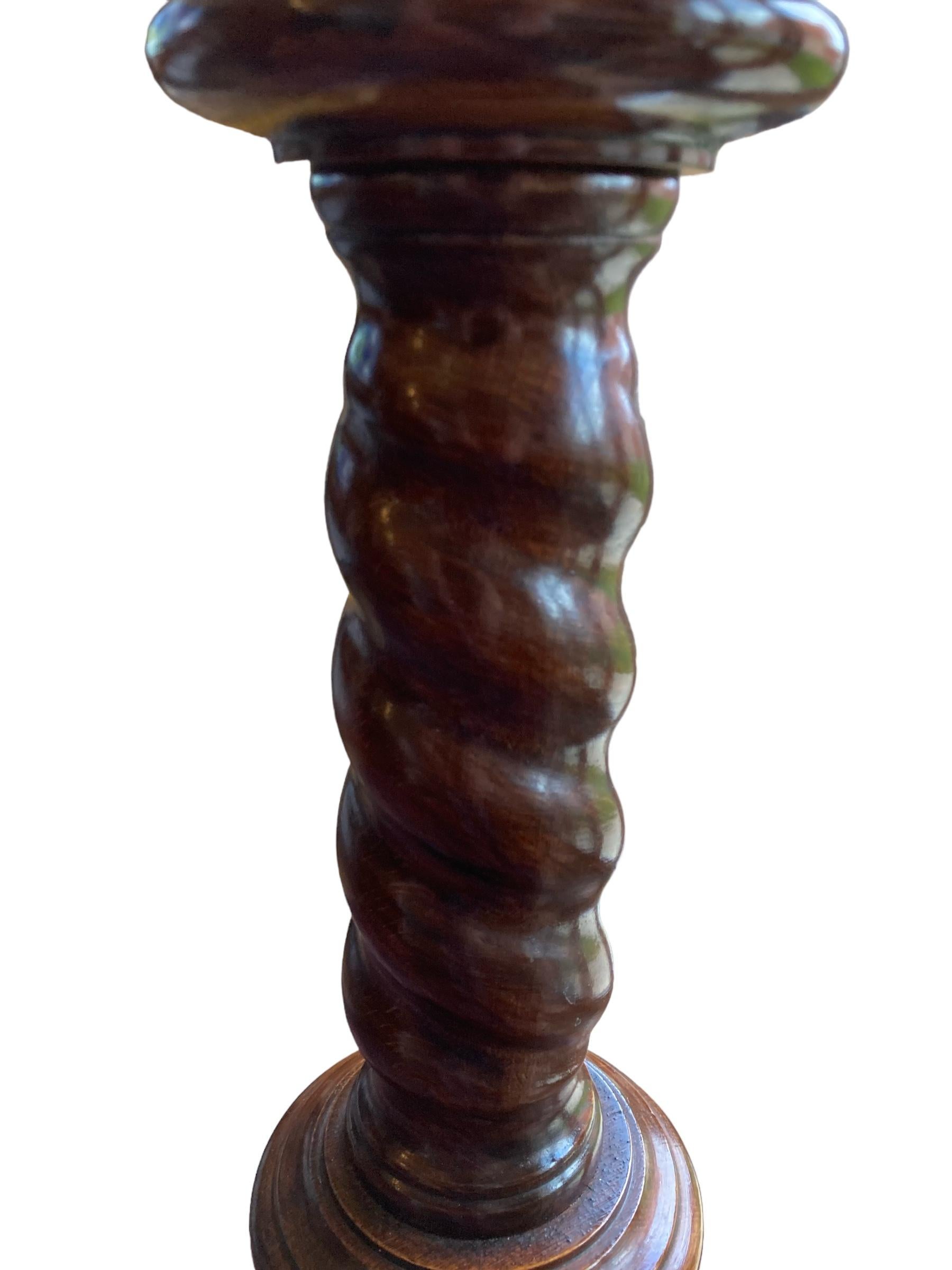 19th Century Carved Mahogany Pedestal Torchere/ Jardinere For Sale 2