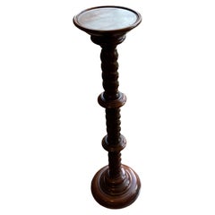 Antique 19th Century Carved Mahogany Pedestal Torchere/ Jardinere