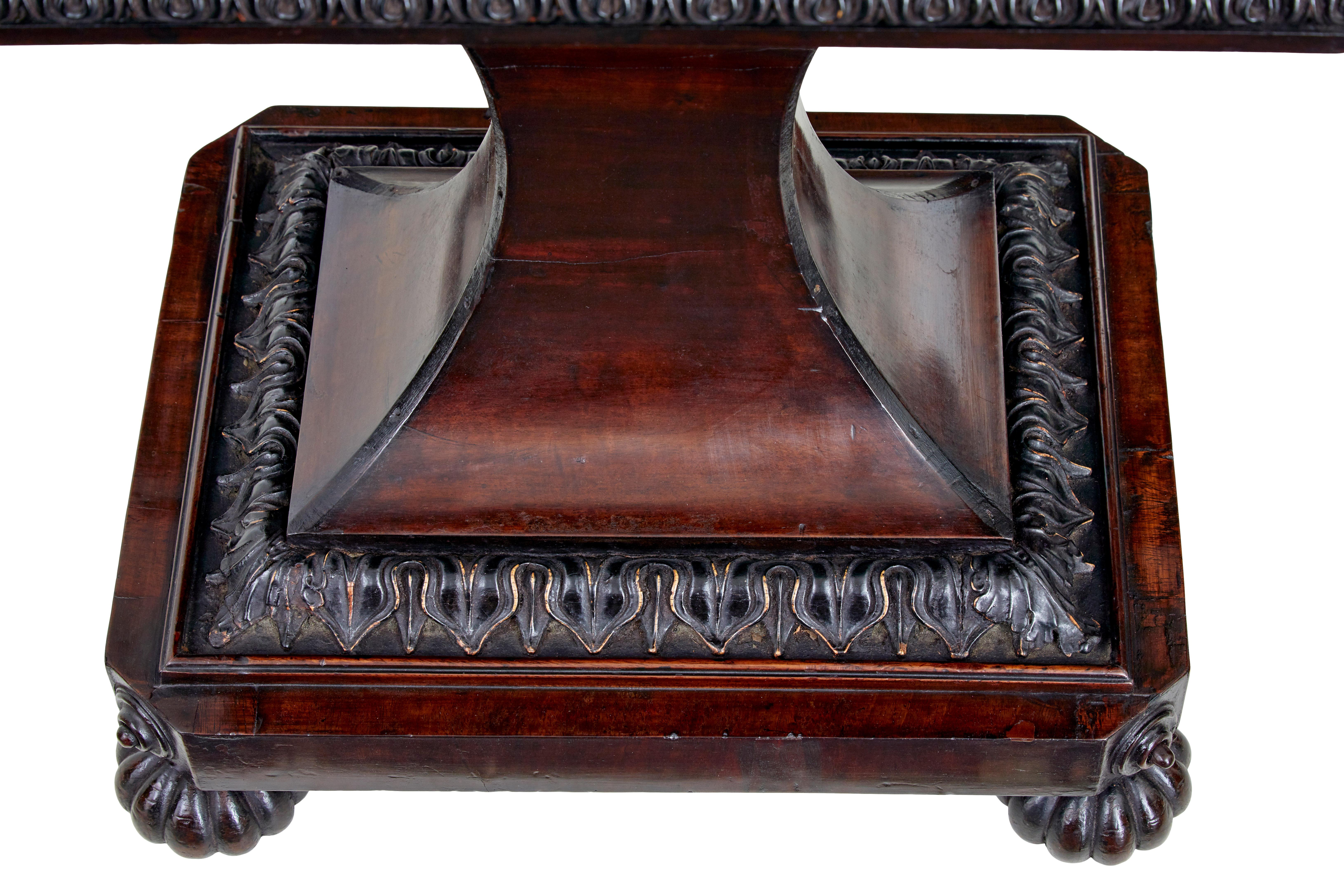 19th century carved mahogany teapoy stamped Gillows For Sale 1