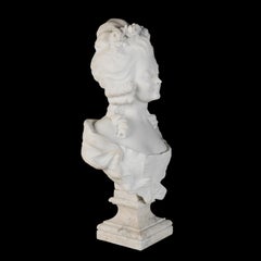 19th Century Carved Marble Bust of Marie Antoinette's Confidante