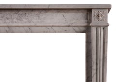 19th Century Carved Marble Fireplace in the Louis XVI Style
