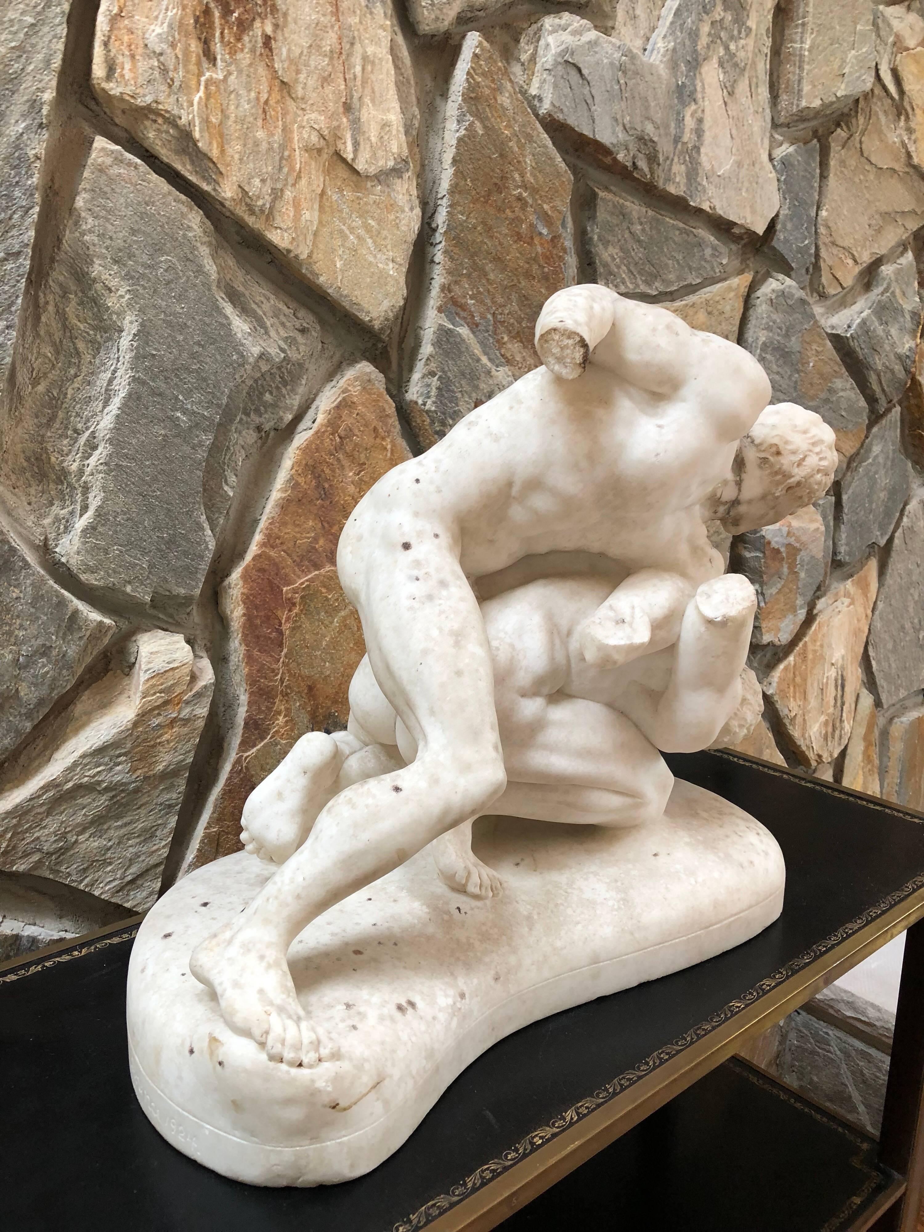 A 19th century carved white marble sculpture 