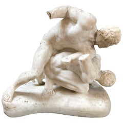 19th Century Carved Marble Sculpture of the Uffizi Wrestlers