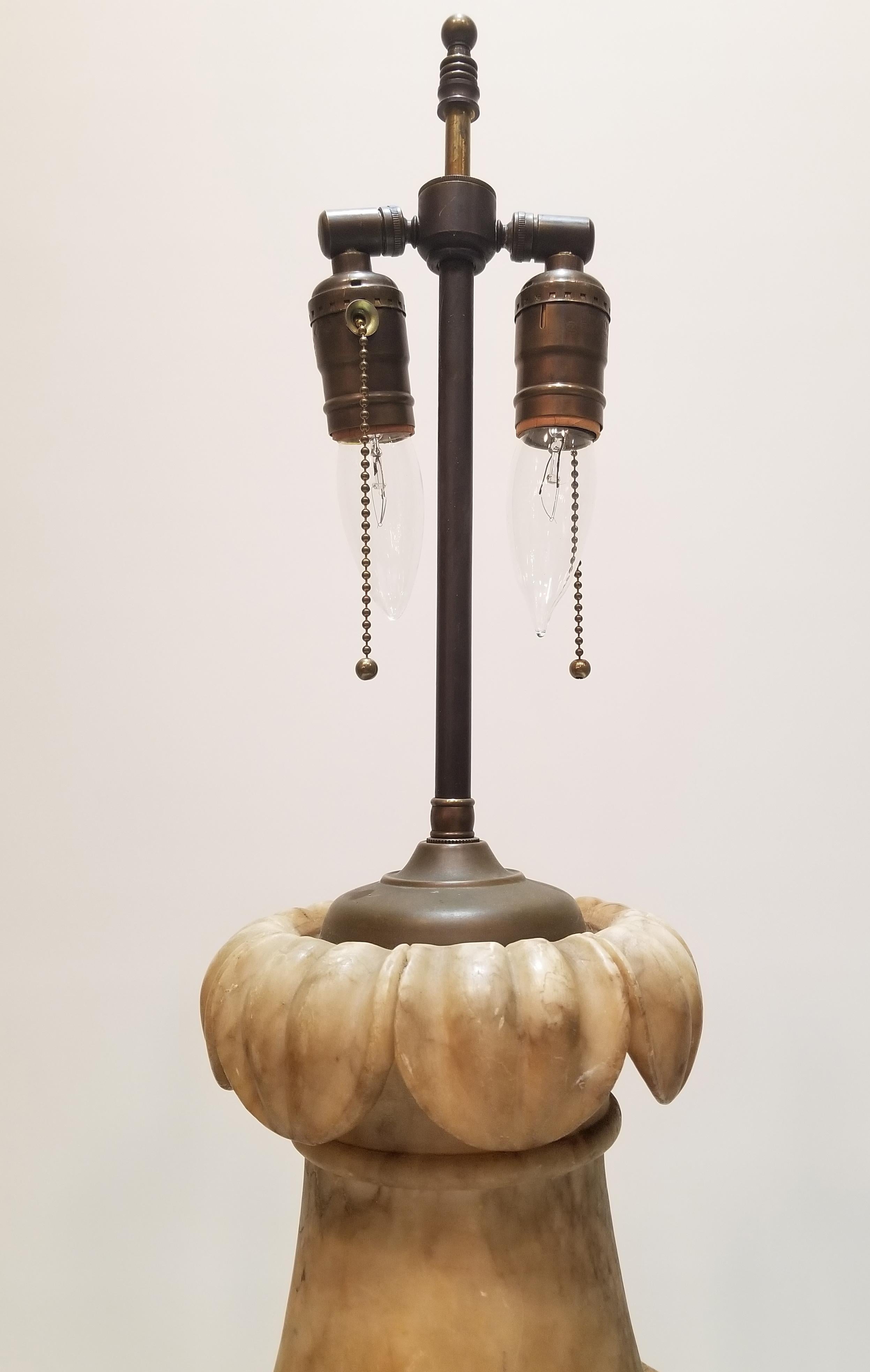 19th Century Carved Marble Urn, Mounted as a Lamp In Good Condition For Sale In Charleston, SC
