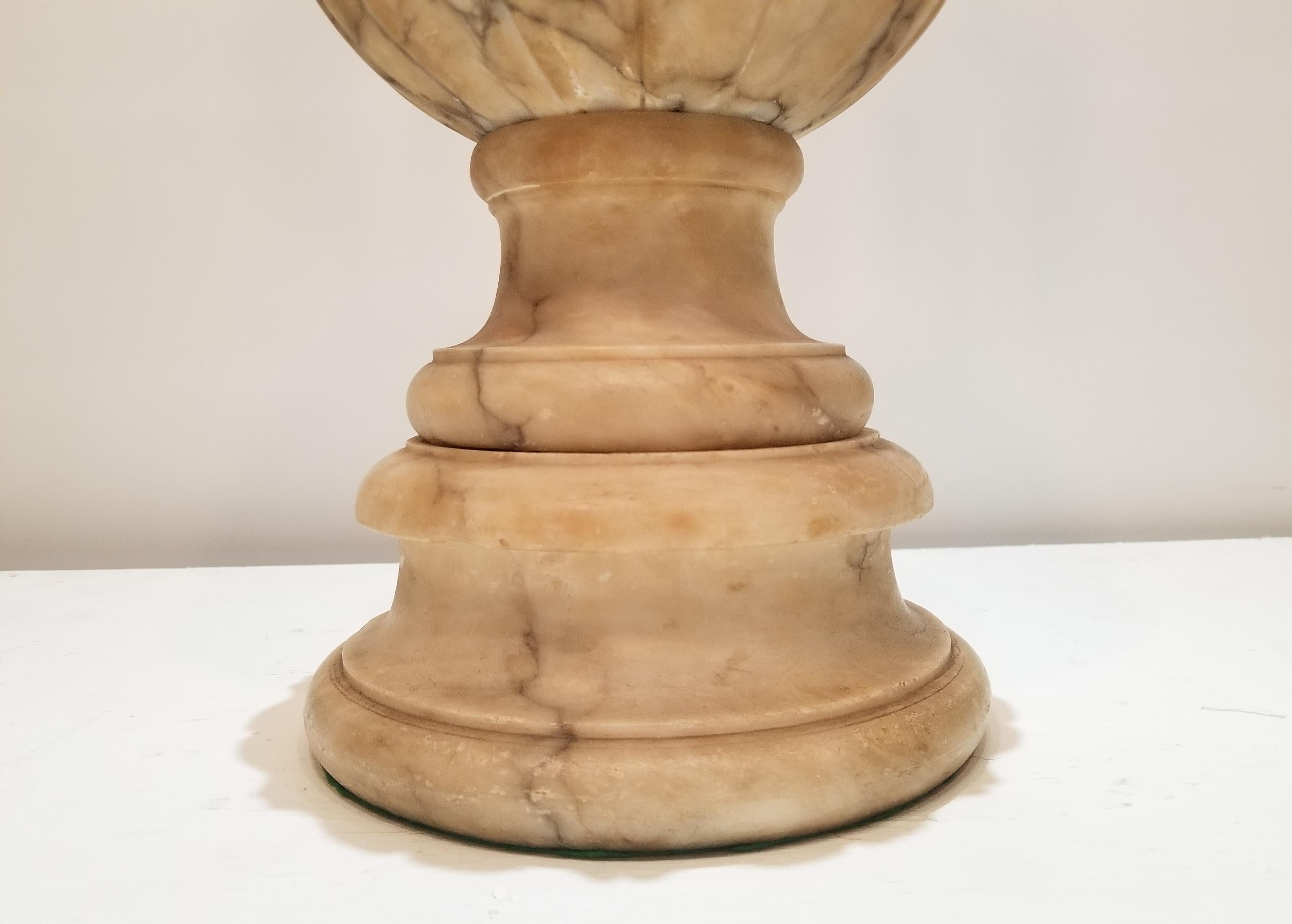 19th Century Carved Marble Urn, Mounted as a Lamp For Sale 2