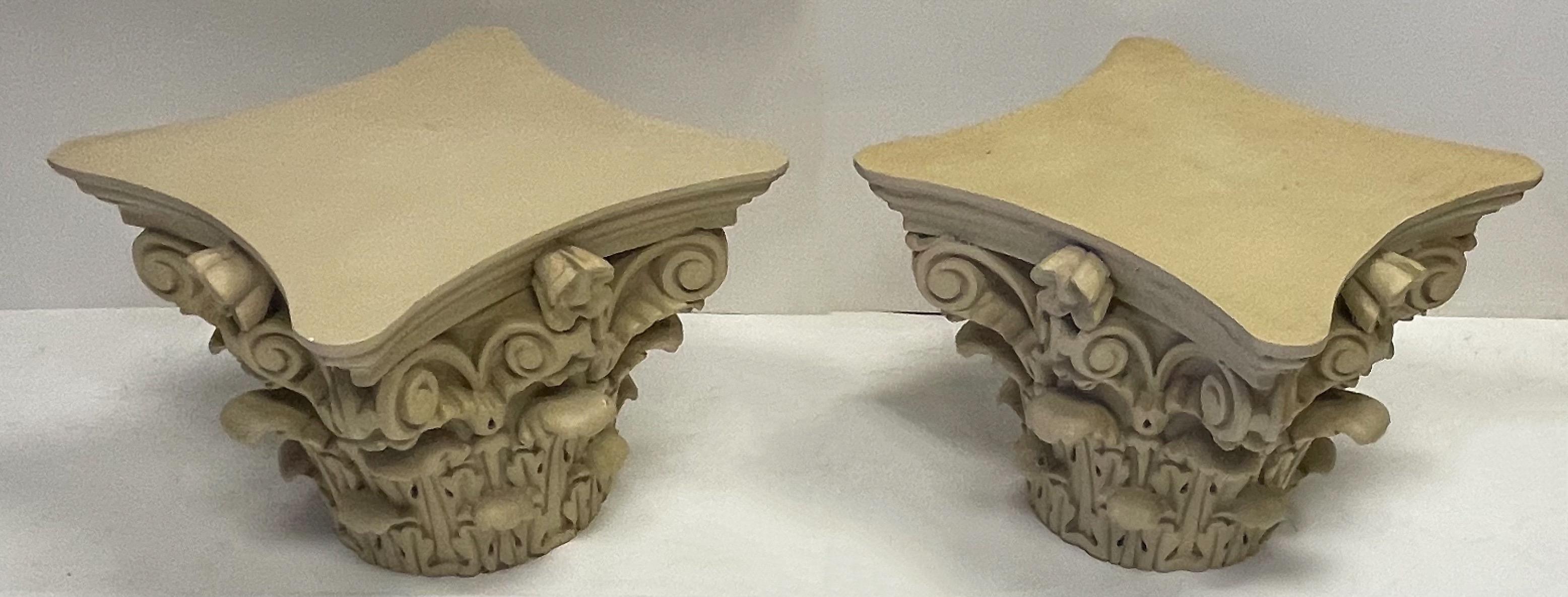 Neoclassical 19th Century Carved Neo-Classical Style Capitals, Pair For Sale