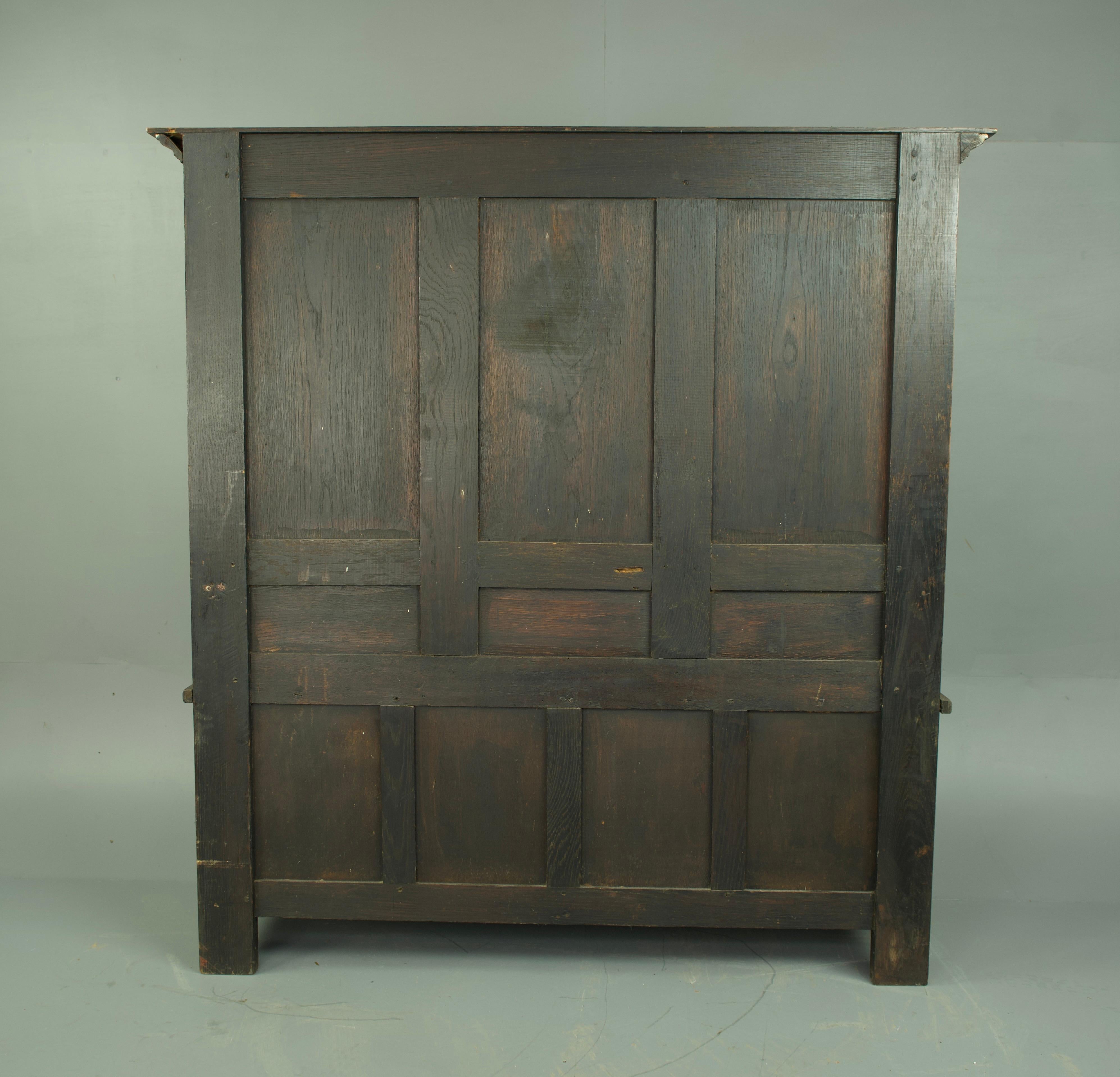 19th century carved oak bench 4