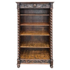Mobile libreria in Oak intagliato del XIX secolo nello stile di J. Horner & Co.