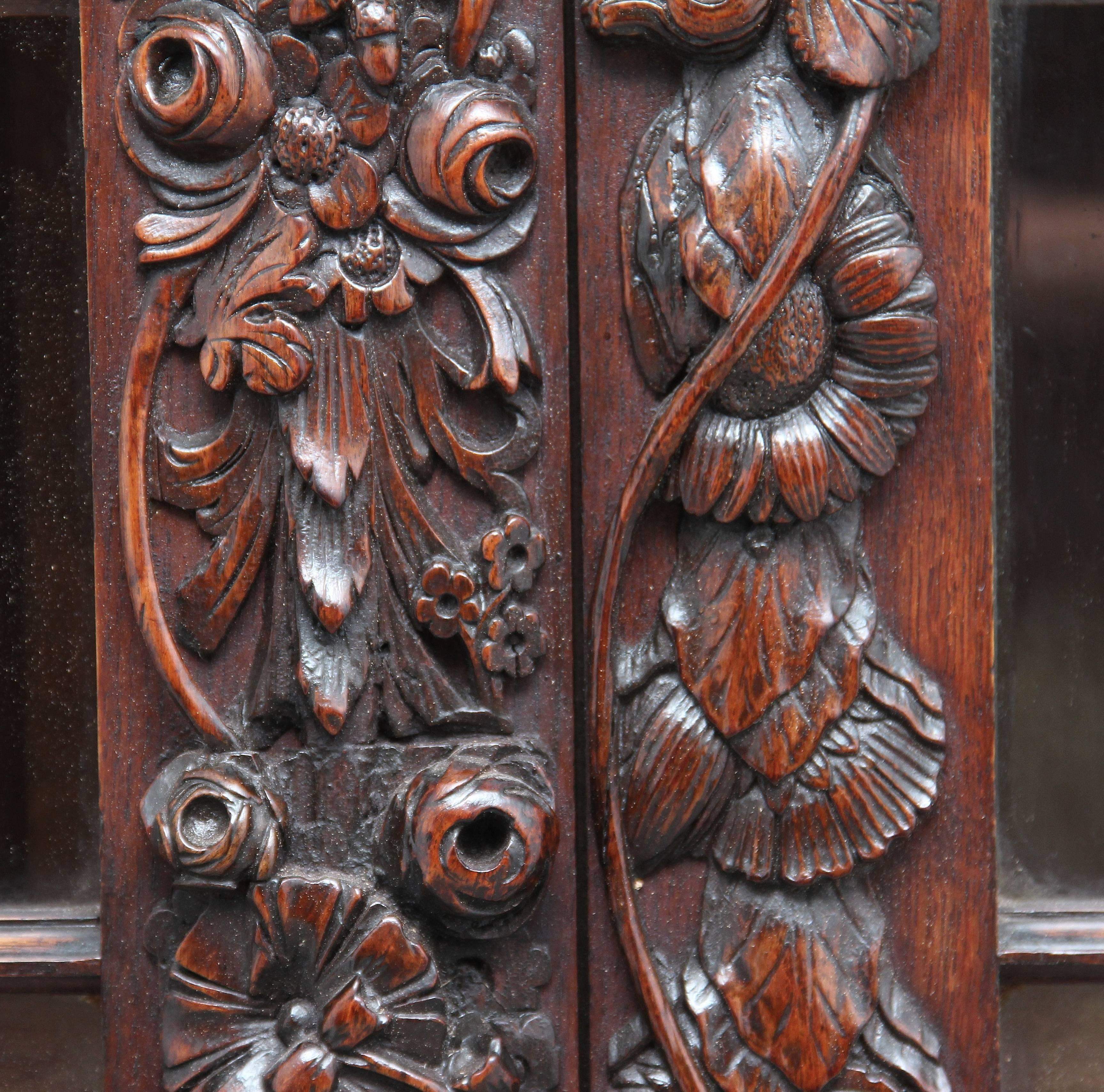 19th Century Carved Oak Bookcase 5