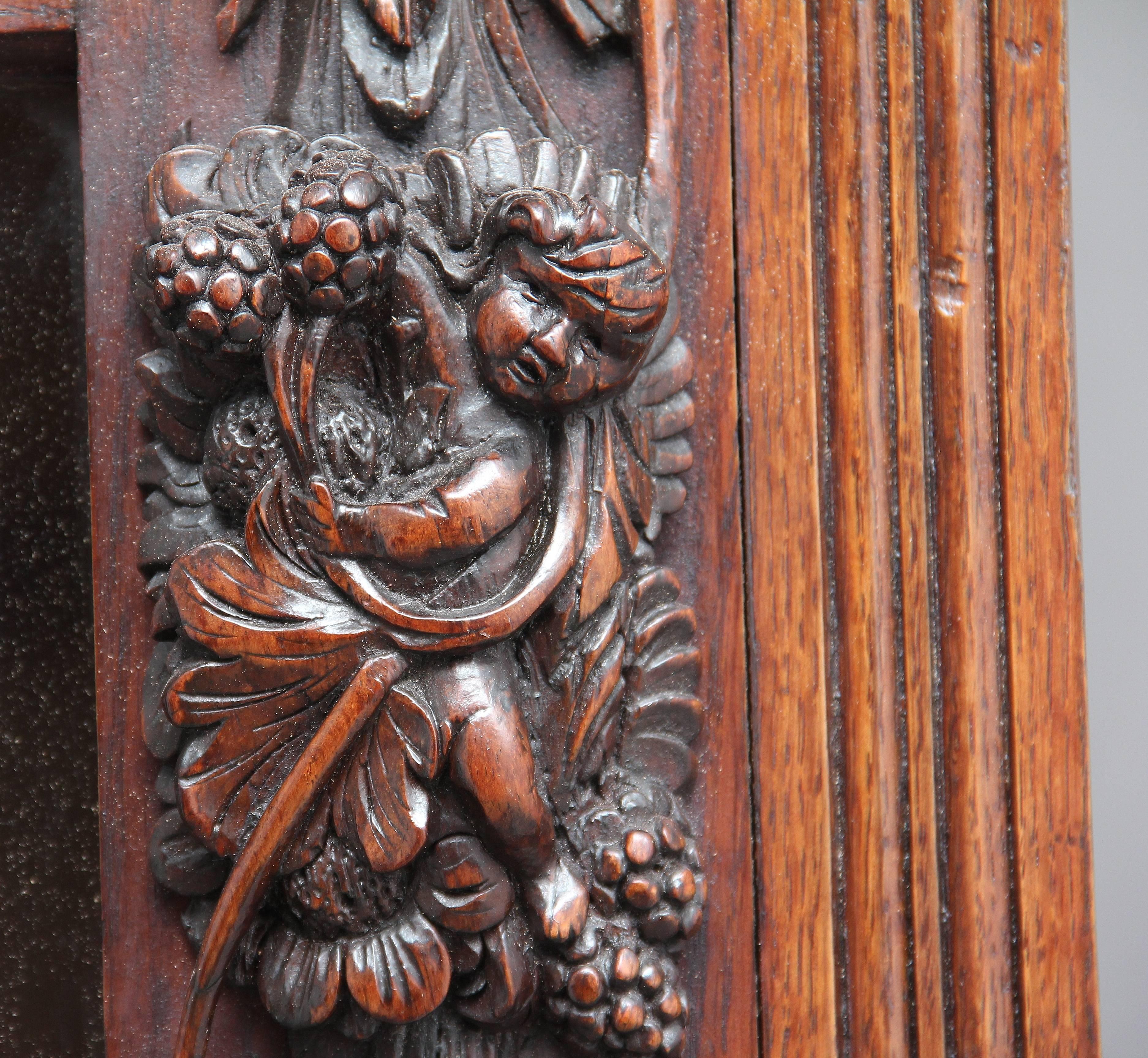 19th Century Carved Oak Bookcase 6