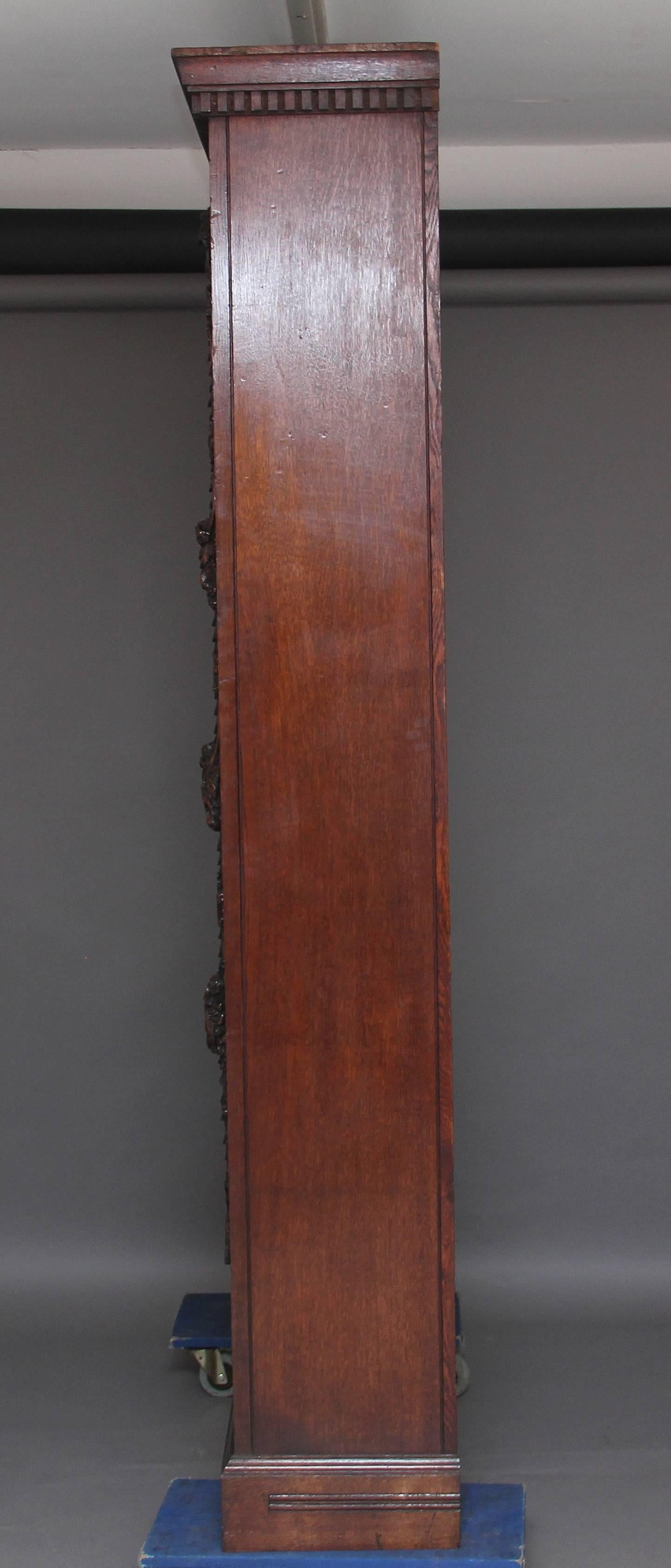 19th Century Carved Oak Bookcase 2