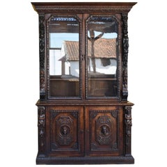 19th Century Carved Oak Bookcase 19th Century Carved Oak Bookcase