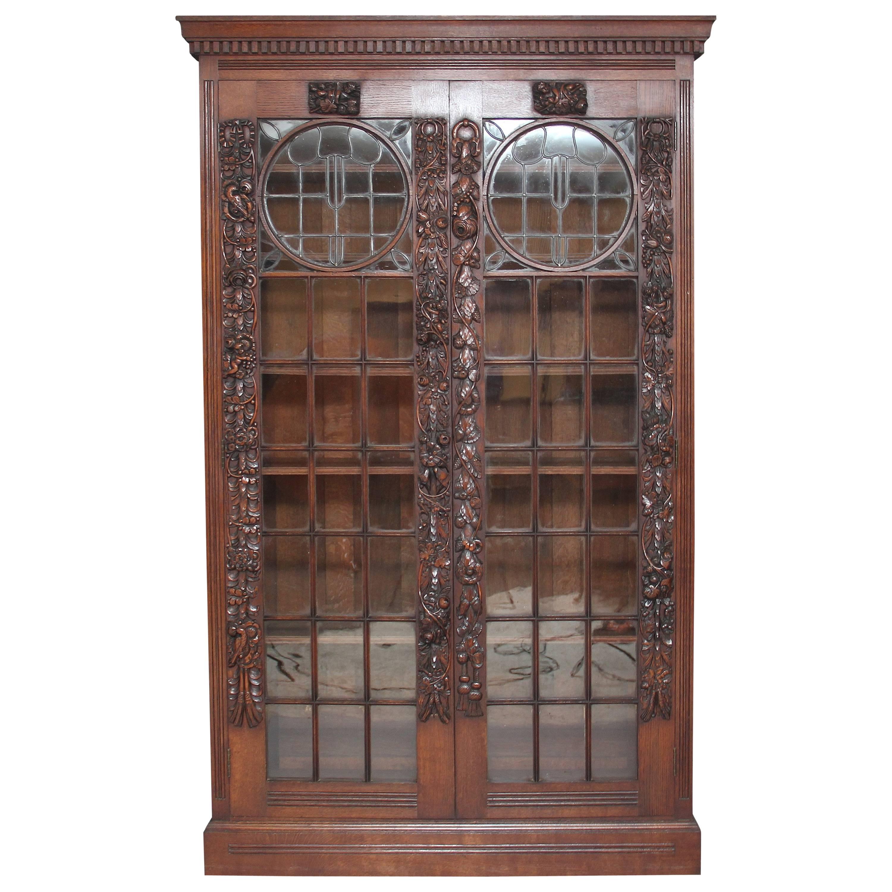 19th Century Carved Oak Bookcase