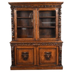 19th Century Carved Oak Bookcase
