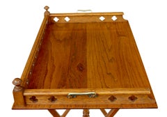19th century carved oak butlers tray on stand