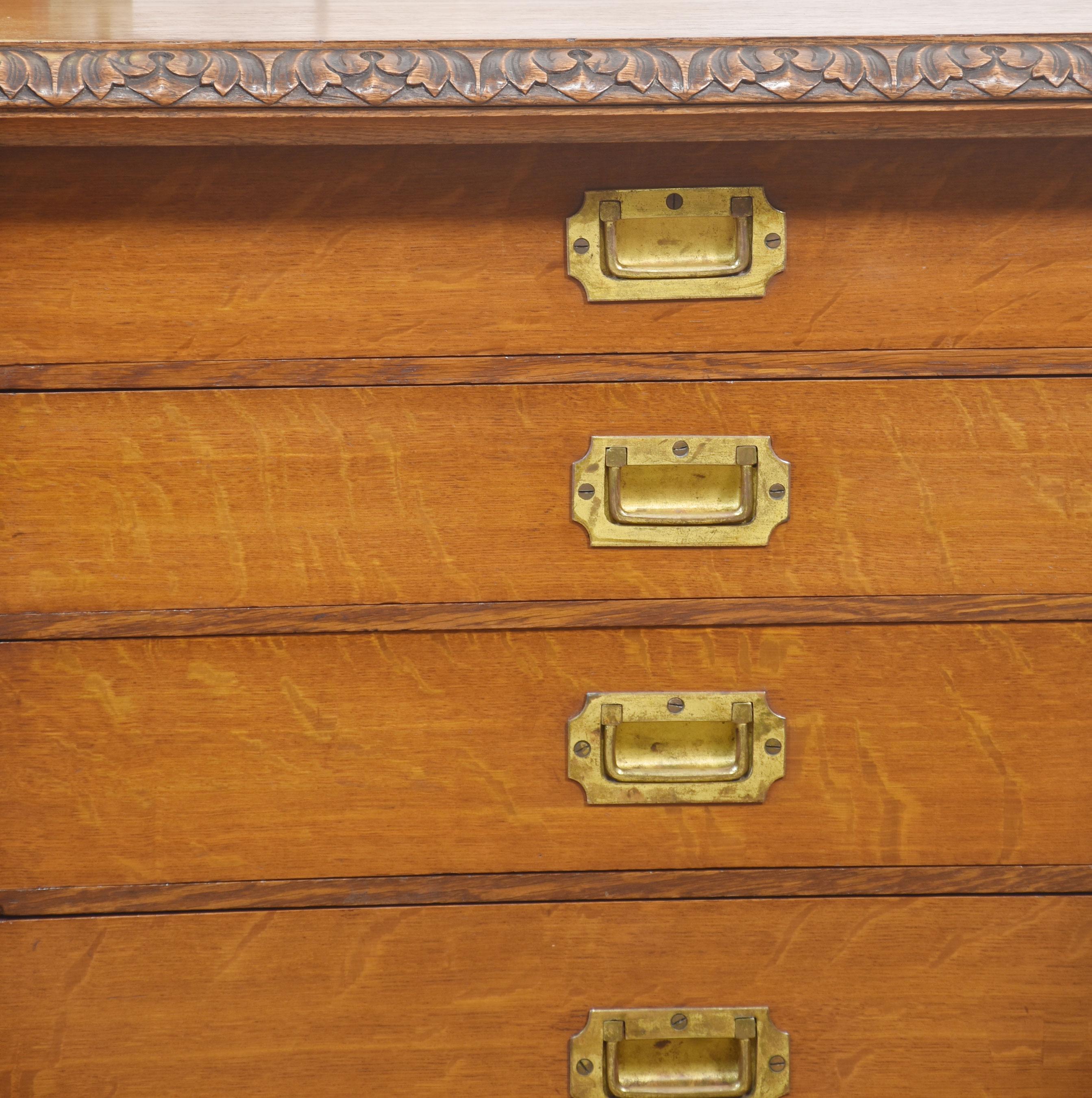 Oak 19th century carved oak Cabinet For Sale