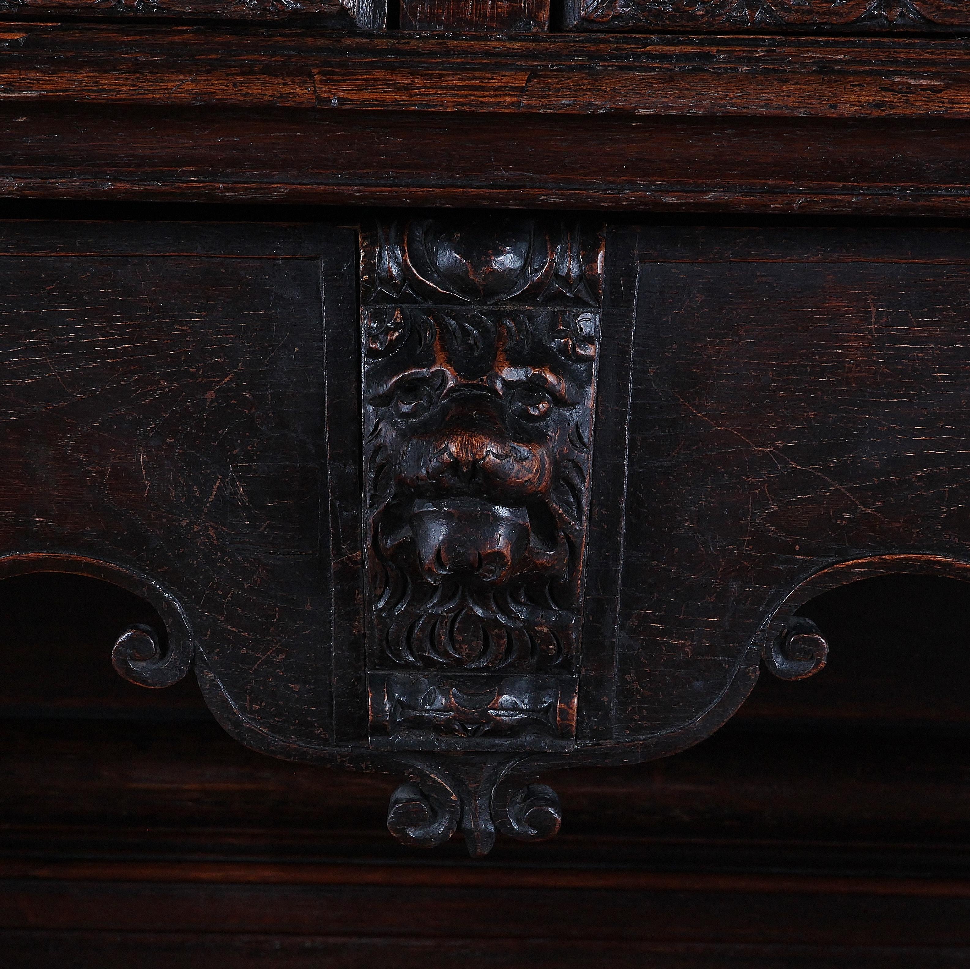19th Century Carved Oak Cabinet on Stand In Good Condition In Vancouver, British Columbia