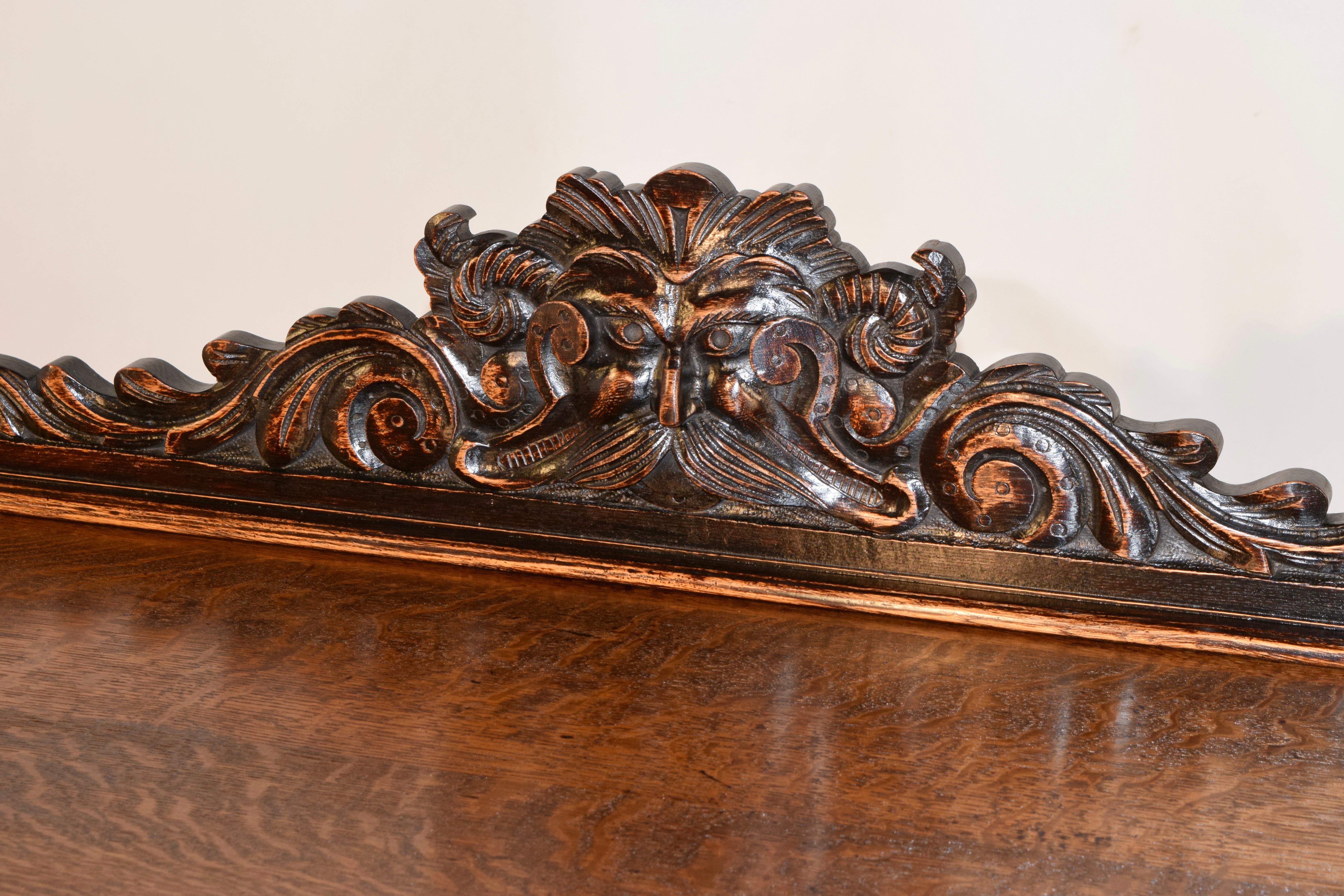 19th Century Carved Oak Console Table For Sale 4