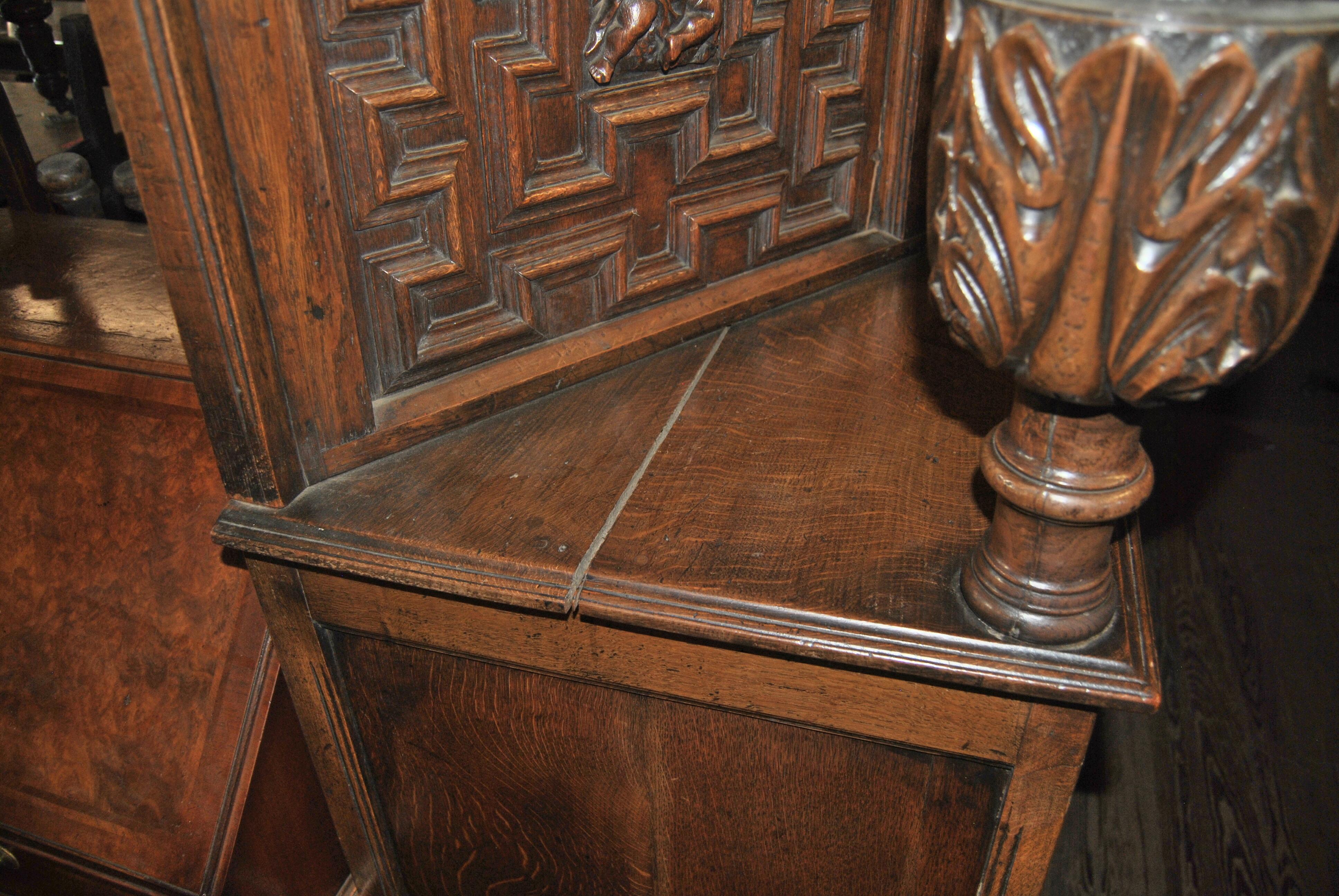 19th Century Carved Oak Court Cupboard For Sale 1