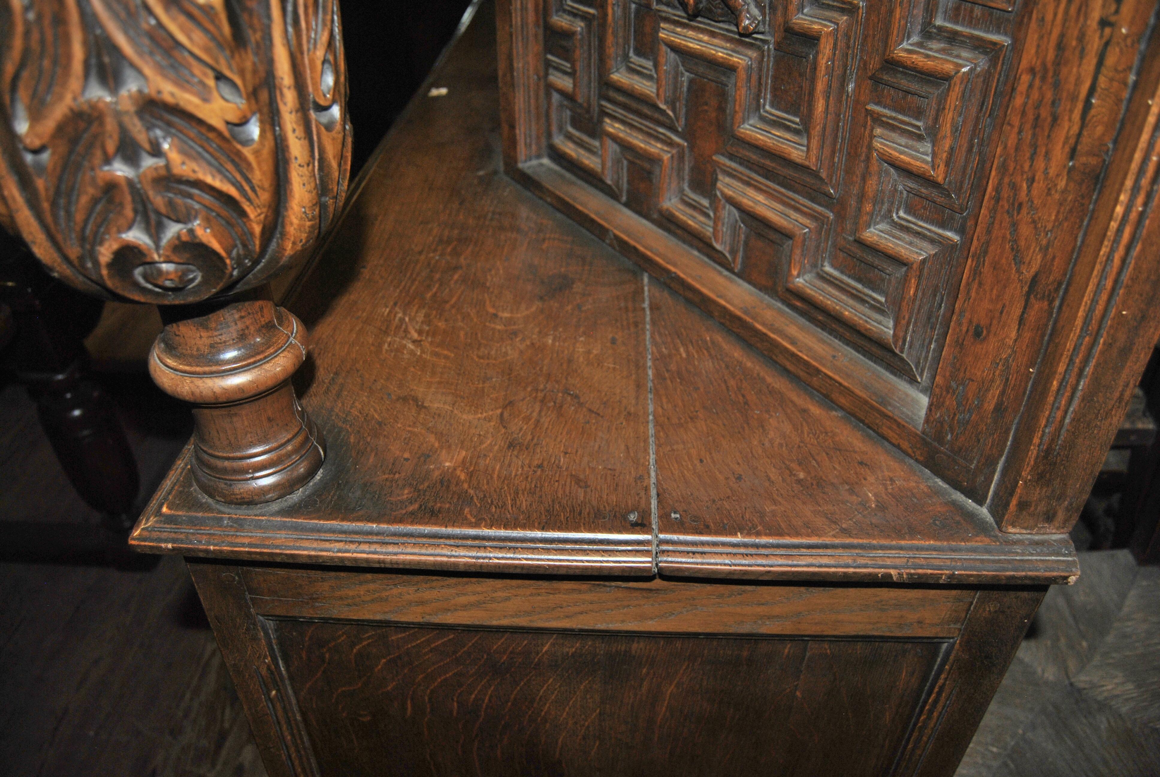 Mid-19th Century 19th Century Carved Oak Court Cupboard For Sale