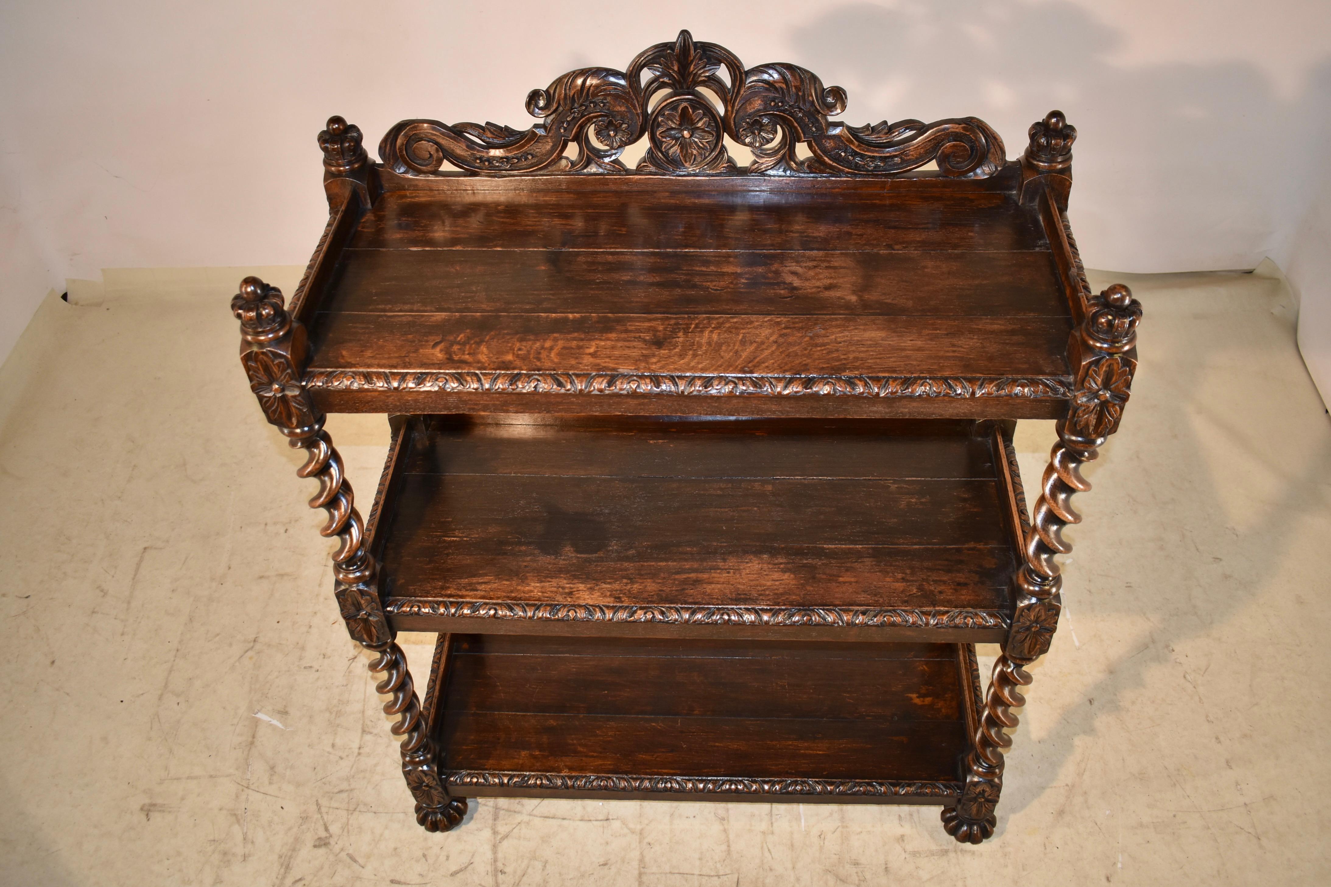 19th Century Carved Oak Dessert Buffet From France For Sale 6