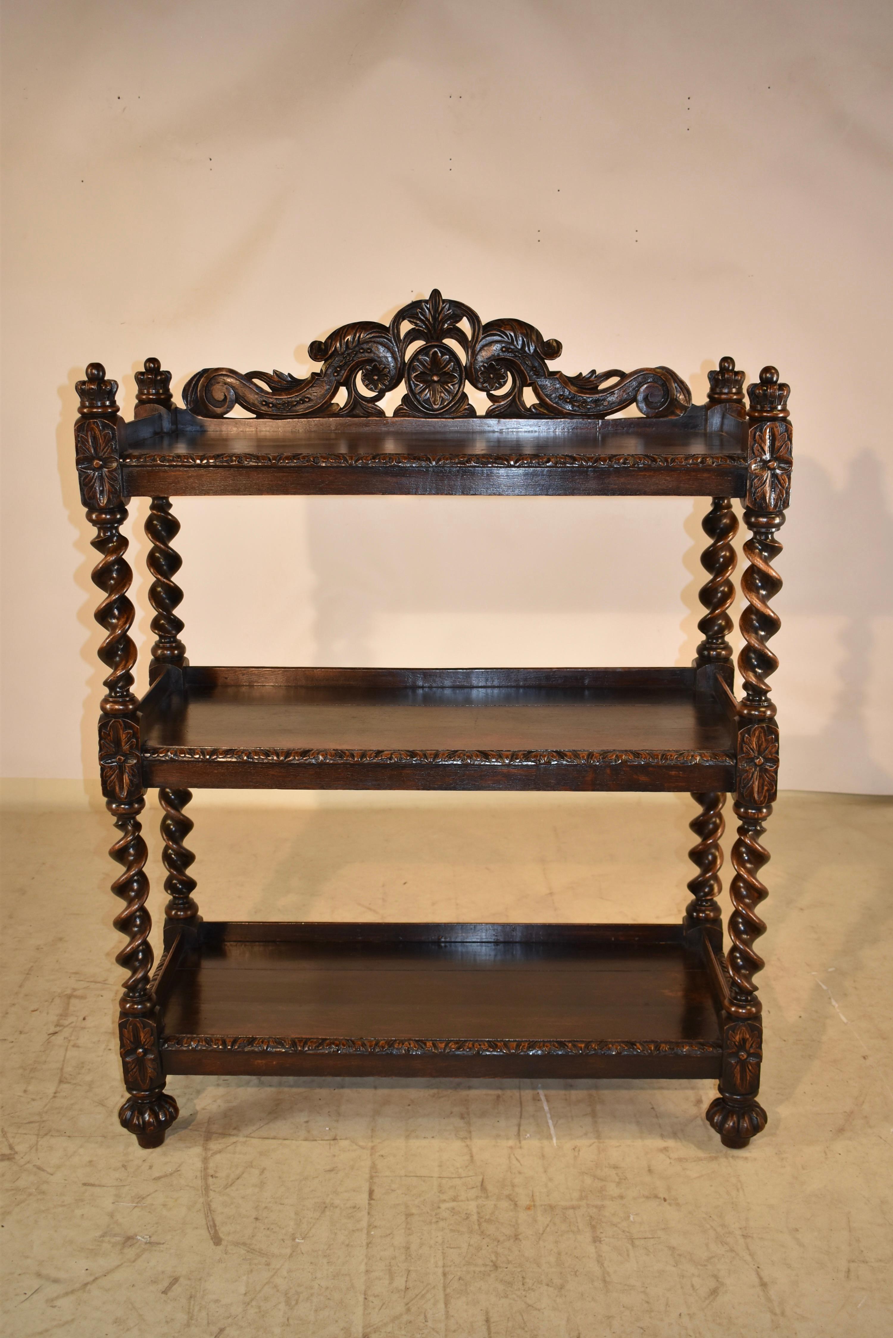 Napoleon III 19th Century Carved Oak Dessert Buffet From France For Sale