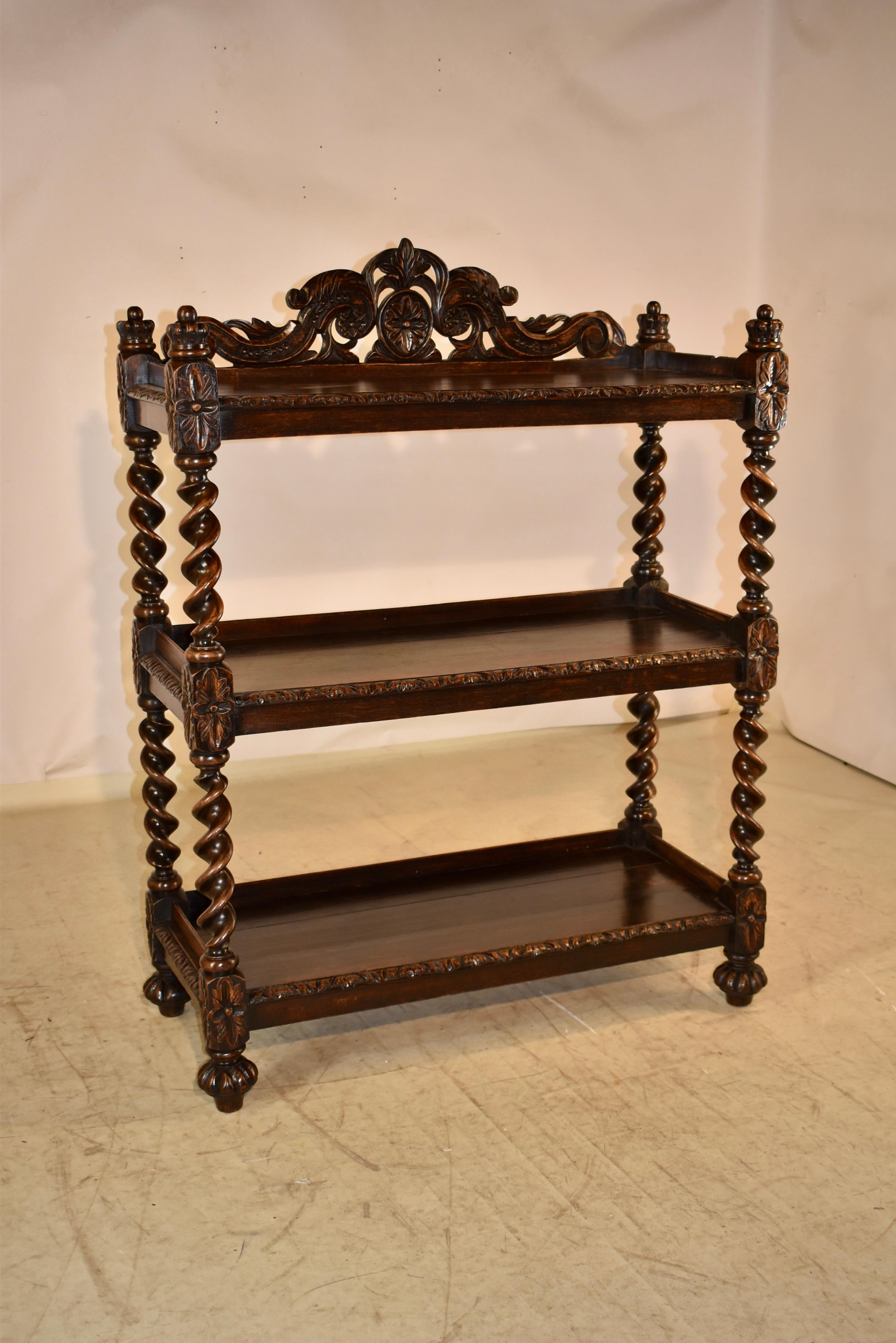 French 19th Century Carved Oak Dessert Buffet From France For Sale