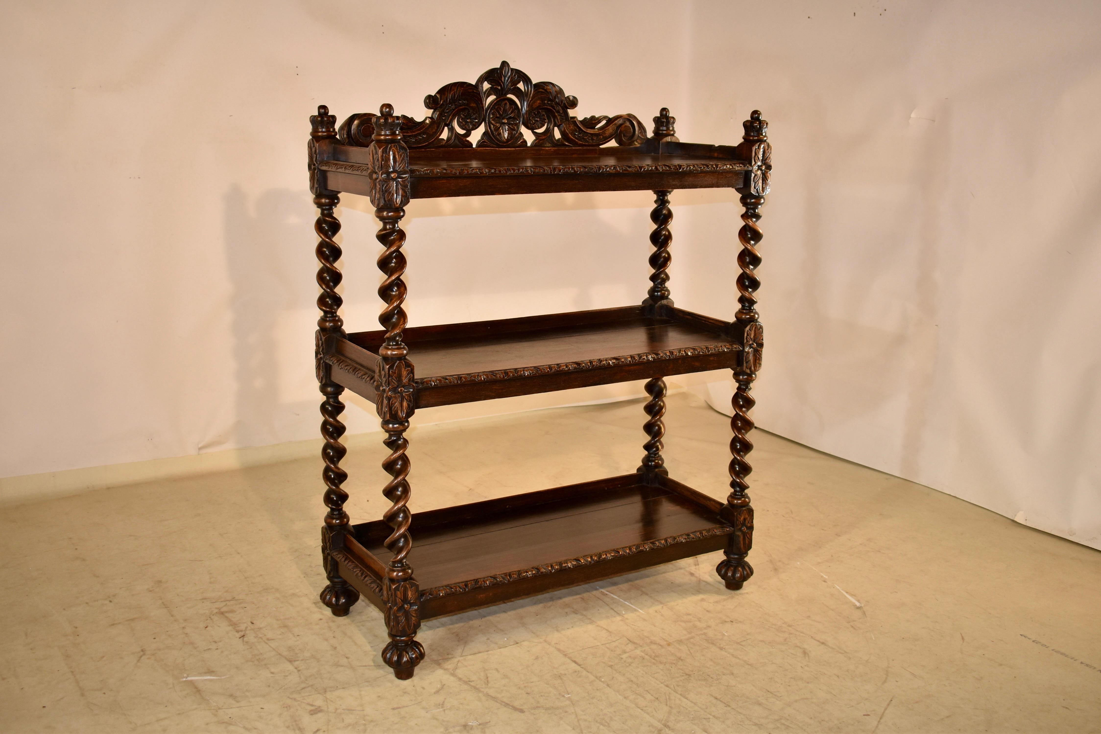 Turned 19th Century Carved Oak Dessert Buffet From France For Sale