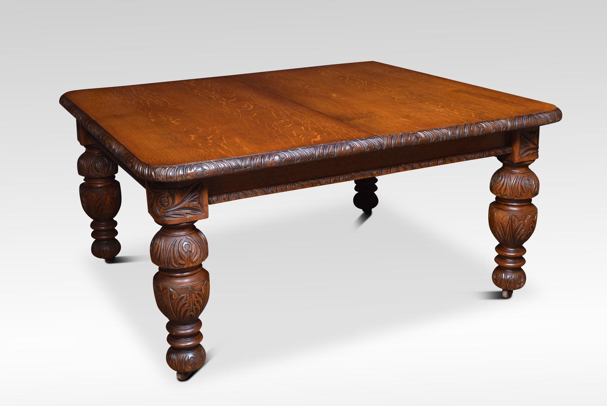 British 19th Century Carved Oak Dining Table