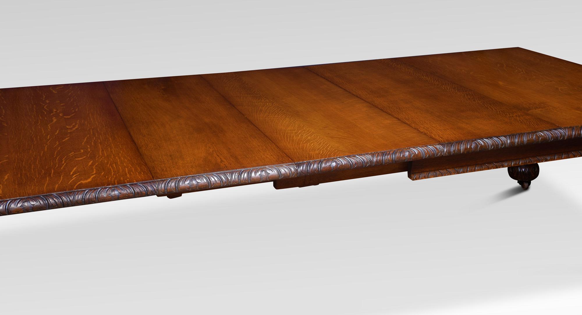 19th Century Carved Oak Dining Table 2