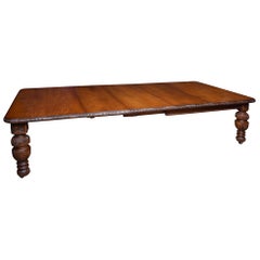 19th Century Carved Oak Dining Table