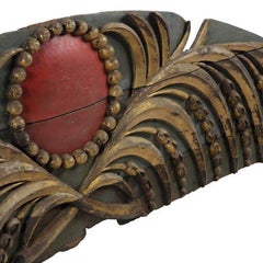 19th Century Carved Oak Empire Palm Leaf Wall Hanging