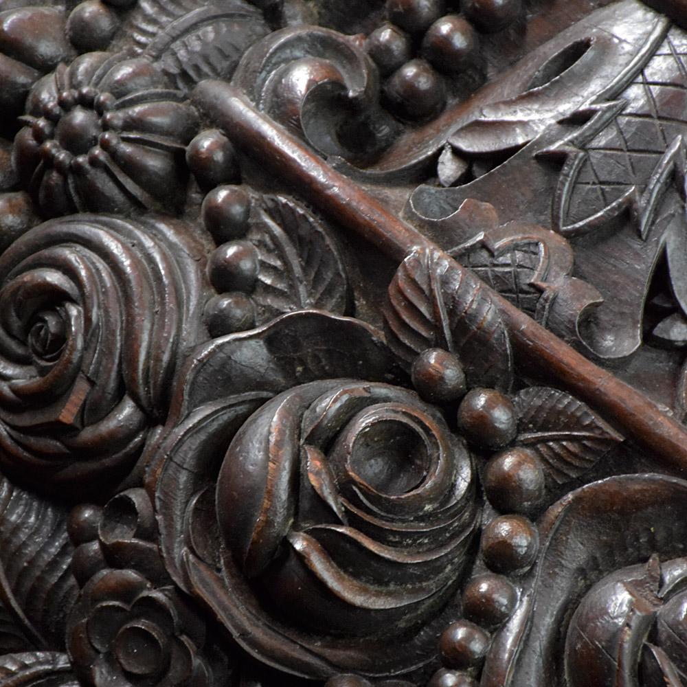 19th Century Carved Oak English Regency Plaque 1