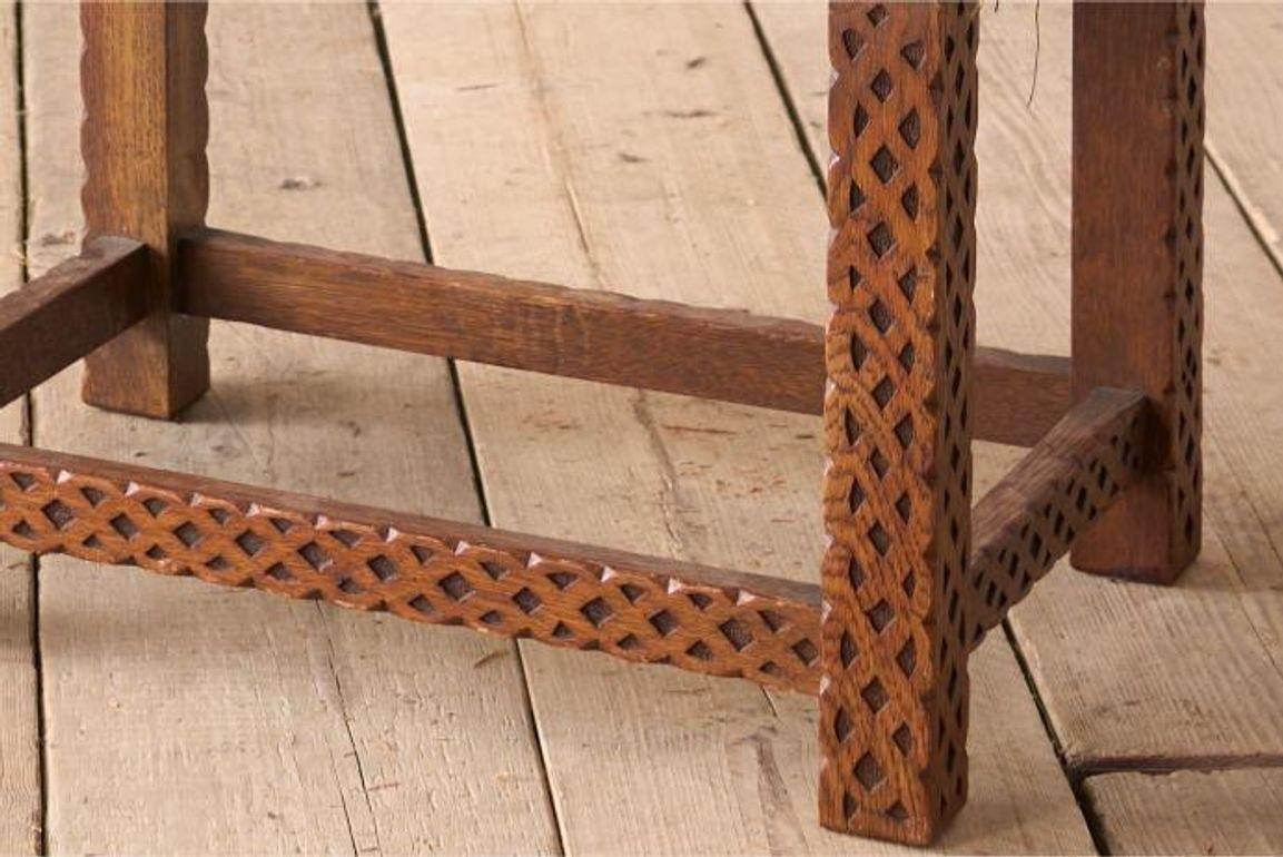 Oak 19th century carved oak footstool