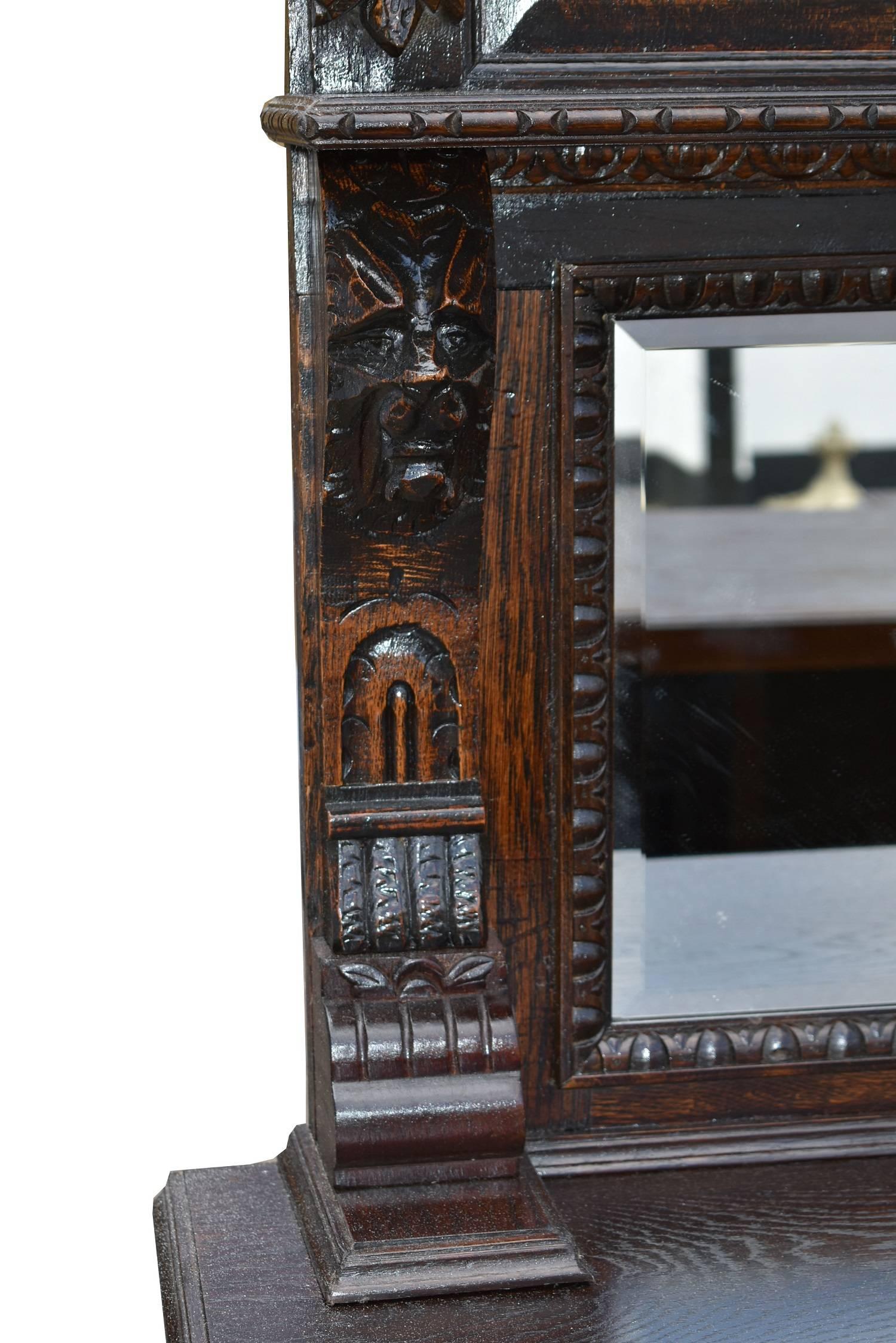 19th Century Carved Oak Front and Back Bar 1
