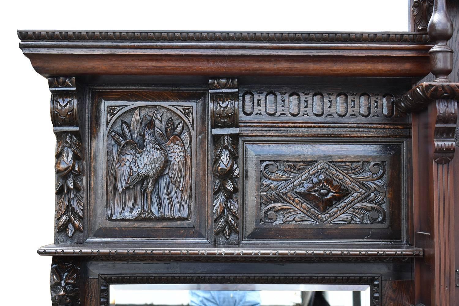 19th Century Carved Oak Front and Back Bar In Good Condition In Chelmsford, Essex