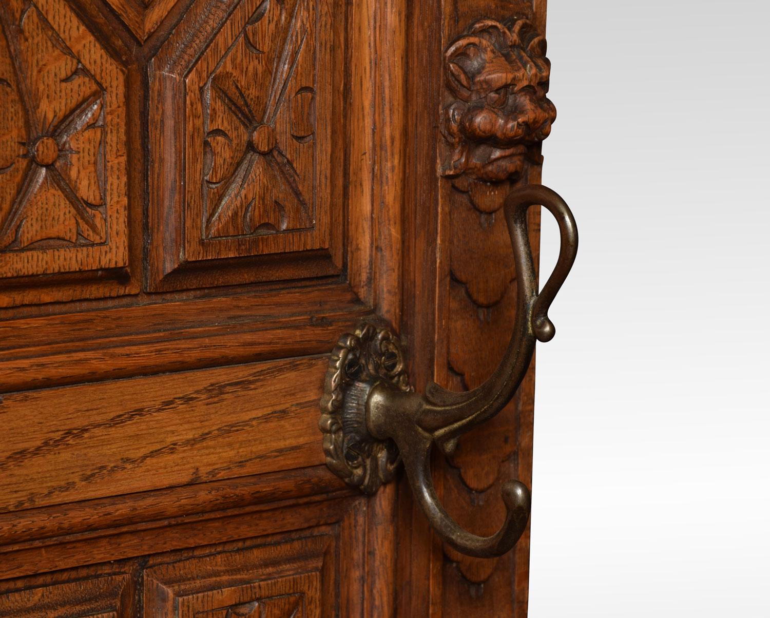 19th Century Carved Oak Hall Stand 3