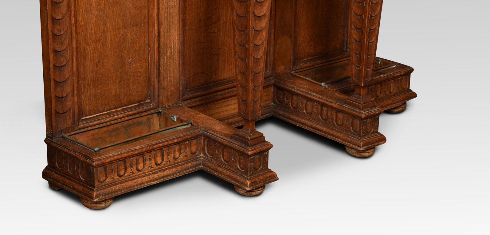 19th Century Carved Oak Hall Stand 5