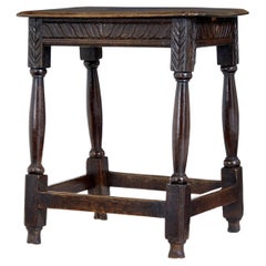 19th Century Carved Oak Joint Stool