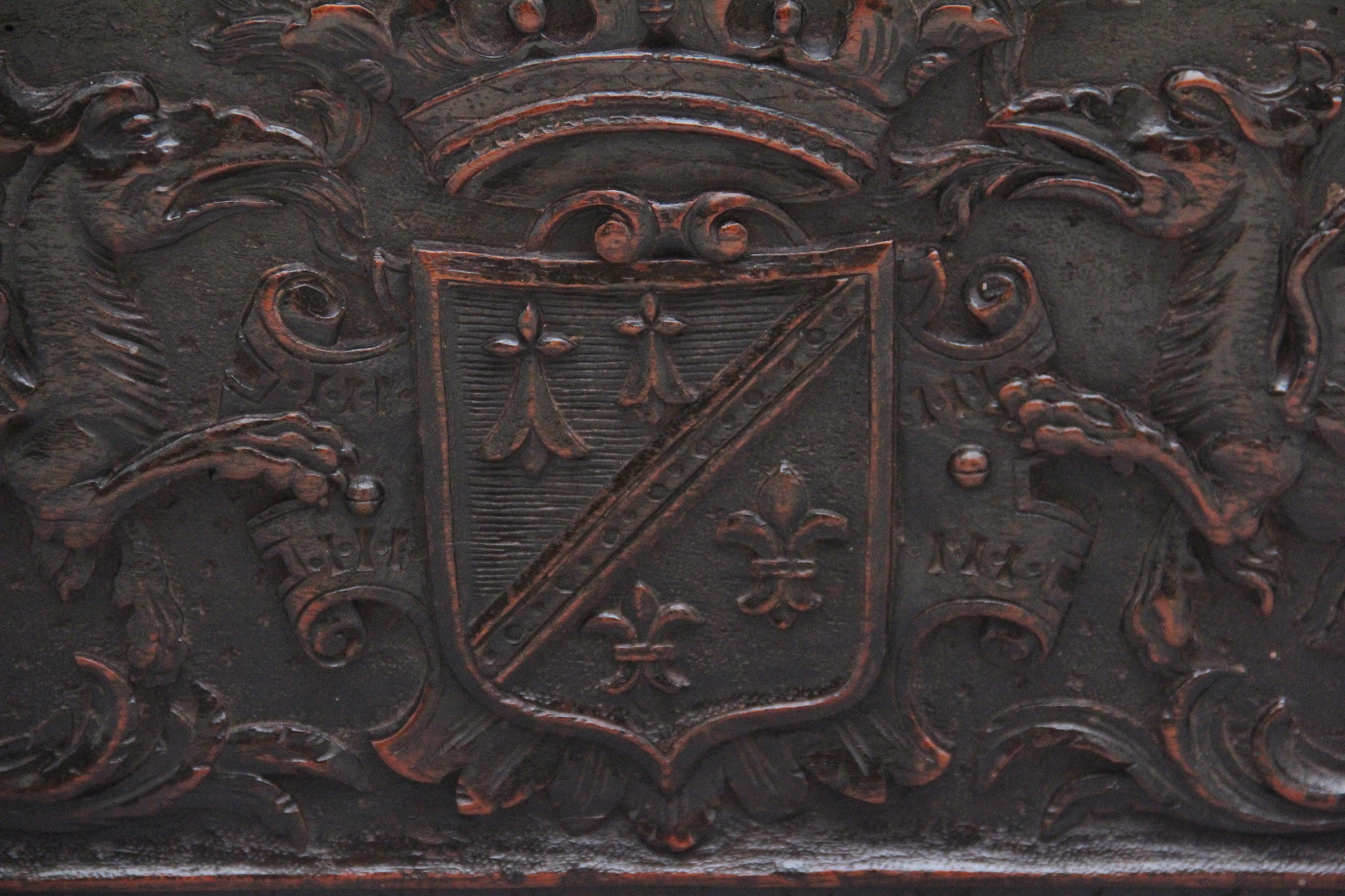 19th Century Carved Oak Log Box For Sale 1