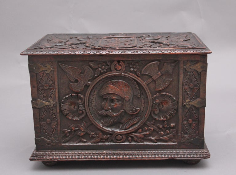 19th Century Carved Oak Log Box For Sale at 1stDibs | log boxes for sale