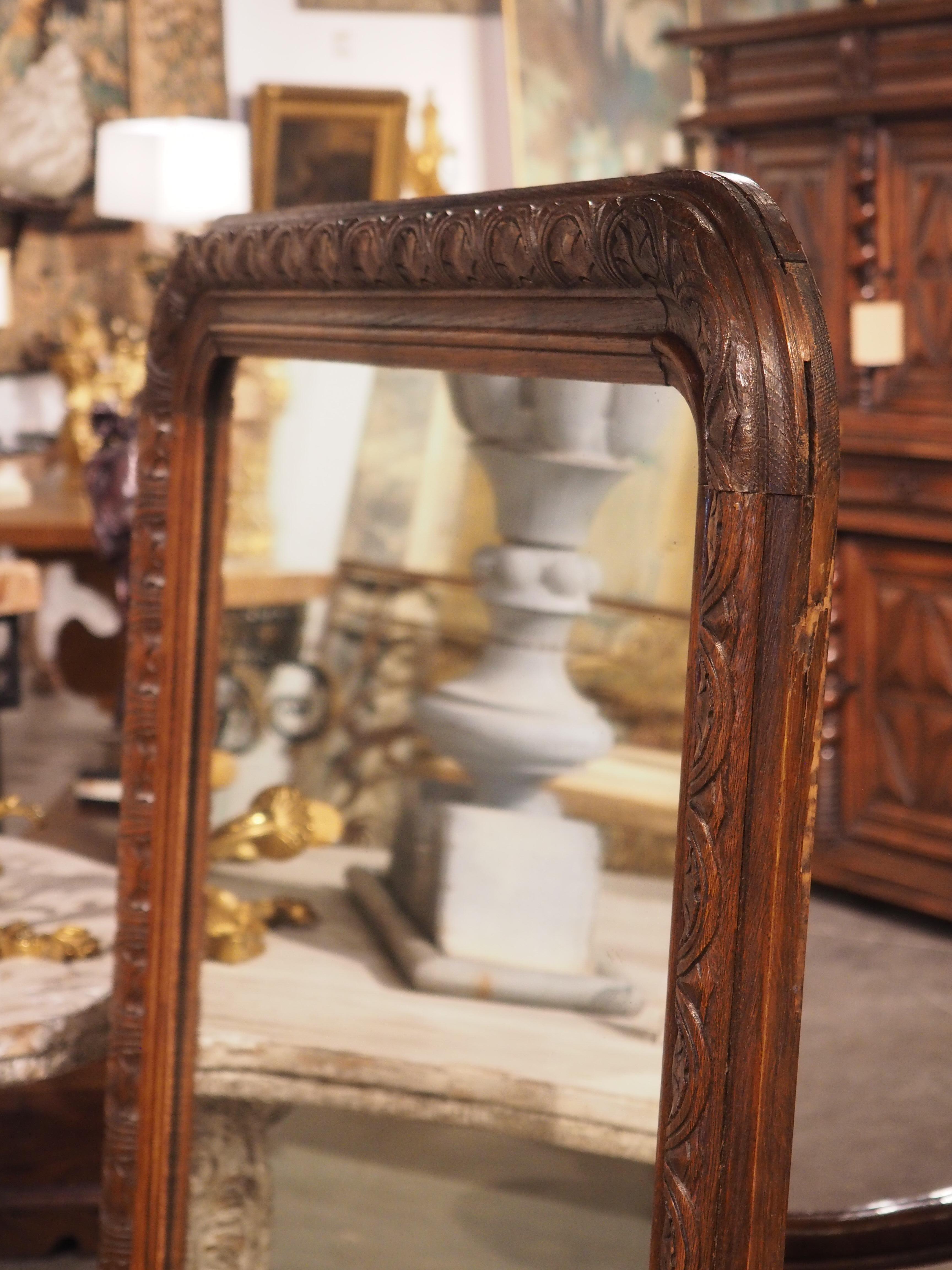 19th Century Carved Oak Louis Philippe Style Mirror from France 5