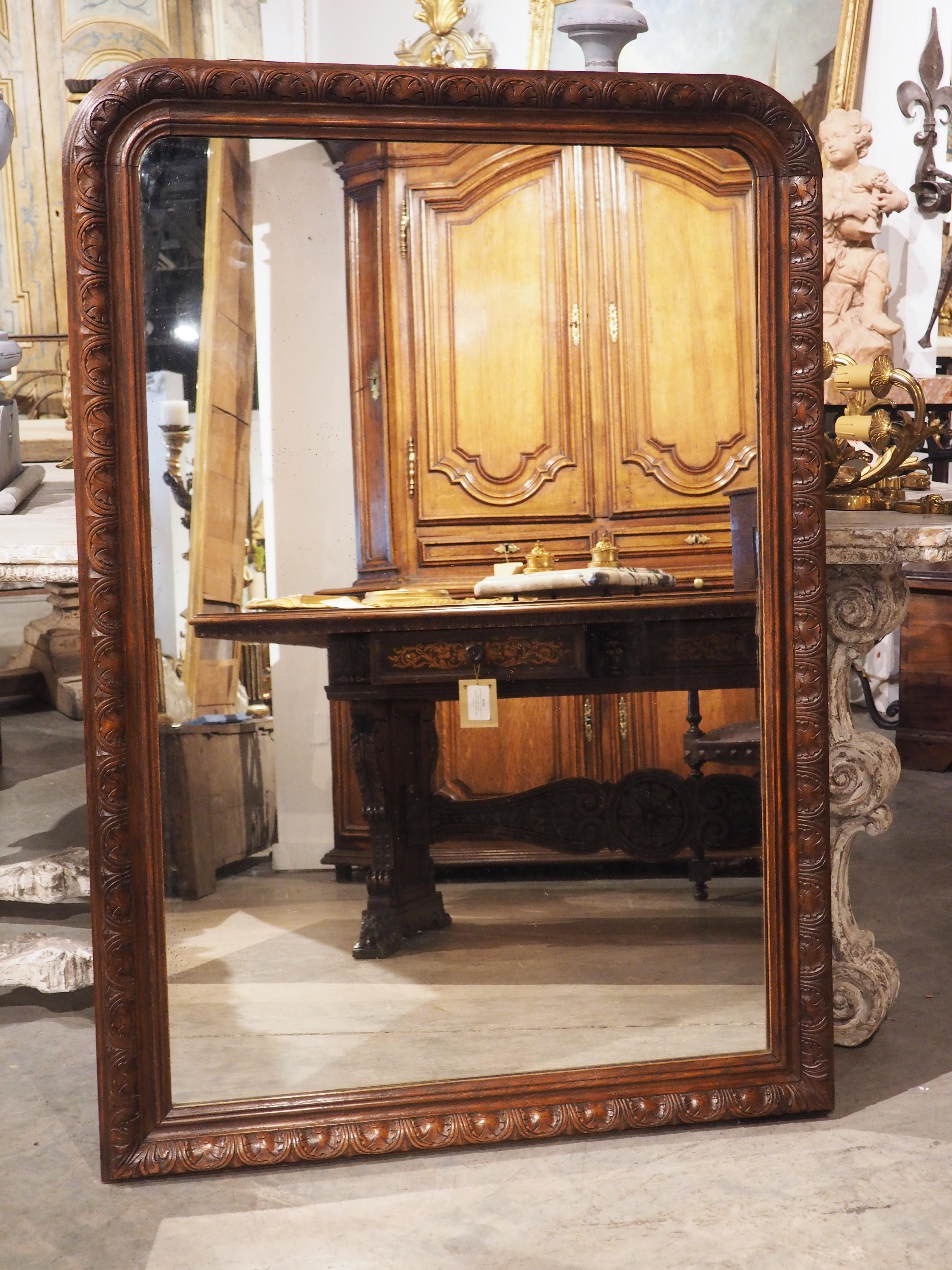 19th Century Carved Oak Louis Philippe Style Mirror from France 11
